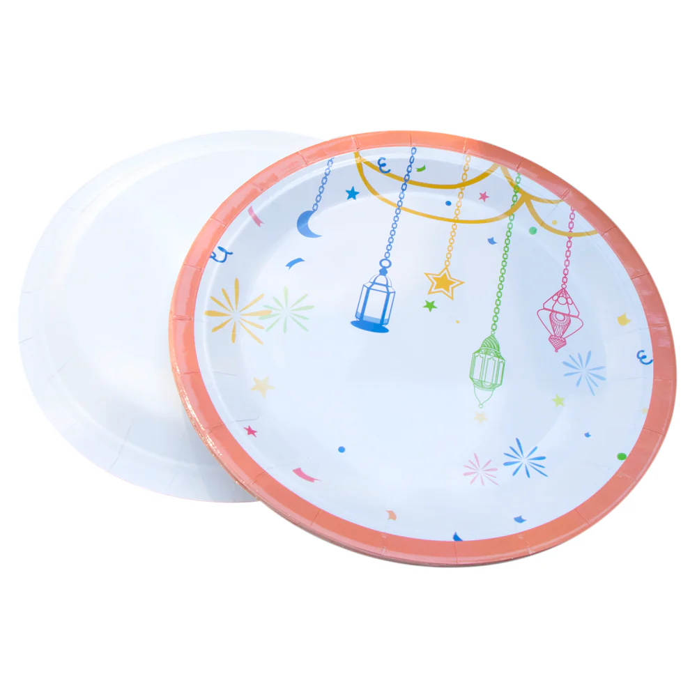 Eid Mubarak Plate - Multicolour Lanterns - Image 2