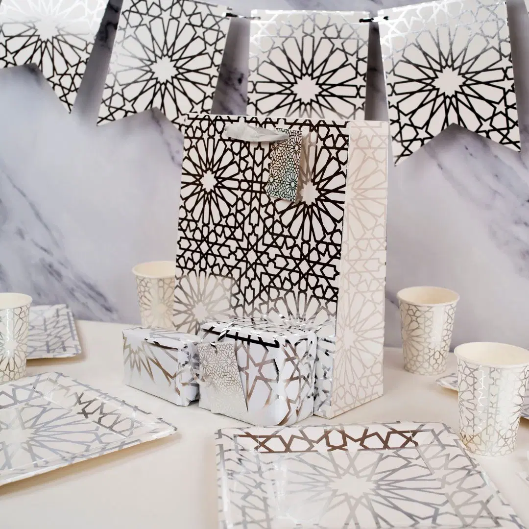 Geo Silver Plate, Cup and Napkin Set - Image 2