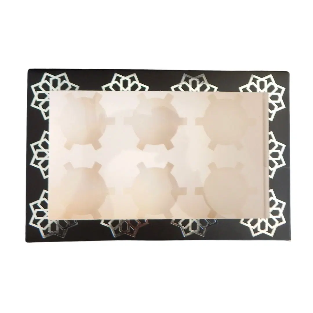 Geo Star Cupcake Box - Black & Silver (3 pk) - Image 3