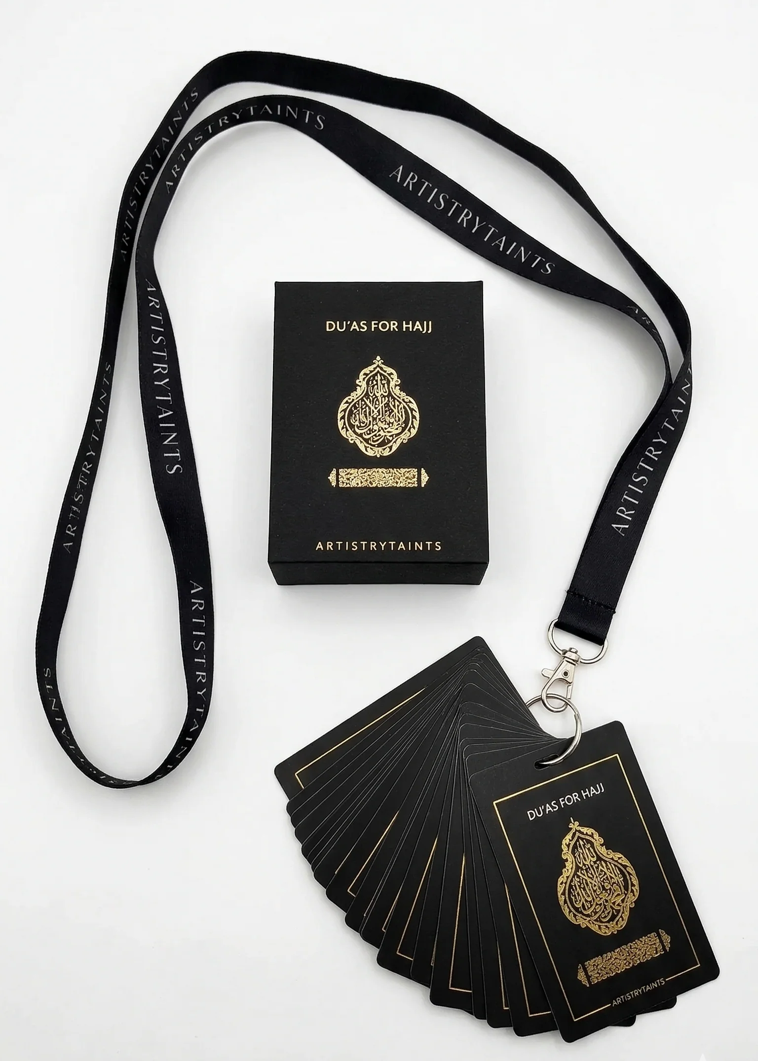 Hajj Dua & Guide Cards with Lanyard and Ring - Artistry Taints