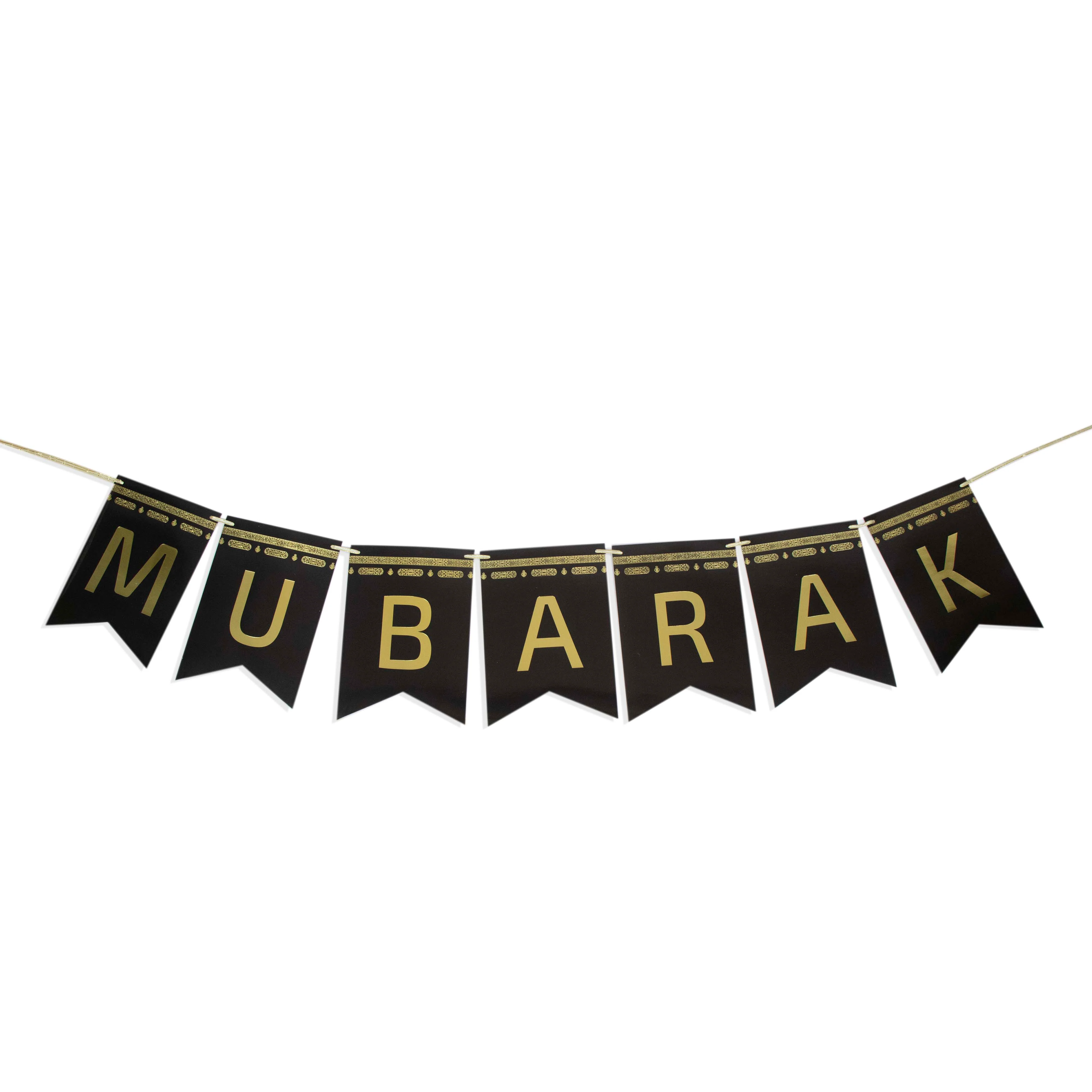 Hajj Mubarak Gold Foil Banner – Elegant Paper Garland - Image 3
