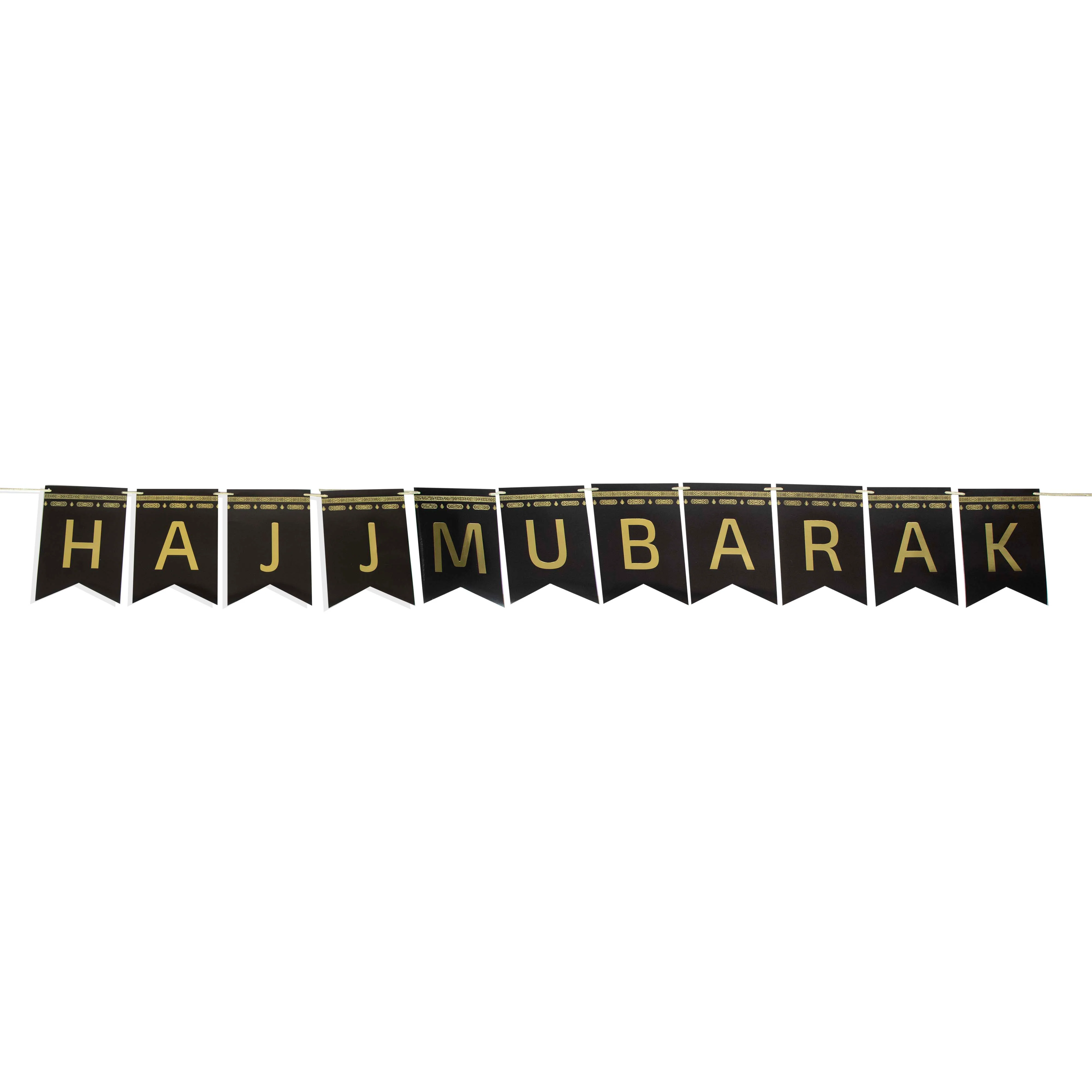 Hajj Mubarak Gold Foil Banner – Elegant Paper Garland - Image 5