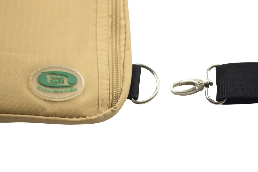 Hajj Safe - Anti-Theft Secure Side Bag & Neck Bag for Hajj & Umrah (Beige) - Image 3