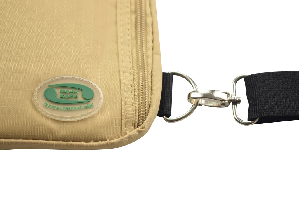Hajj Safe - Anti-Theft Secure Side Bag & Neck Bag for Hajj & Umrah (Beige) - Image 4