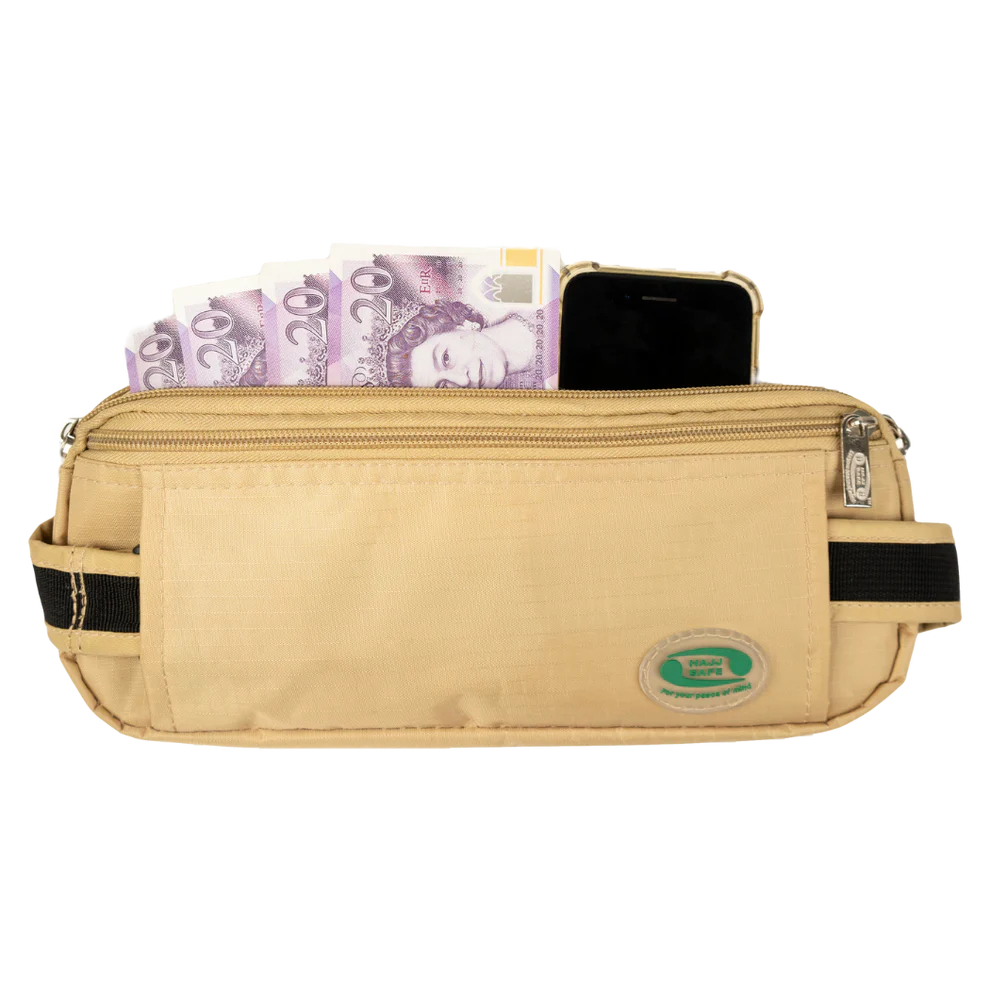 Hajj Safe - Hajj & Umrah Anti-Theft Waist Bag And Ihram Belt (Beige)