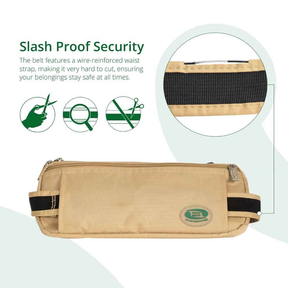 Hajj Safe - Hajj & Umrah Anti-Theft Waist Bag And Ihram Belt (Beige) - Image 4