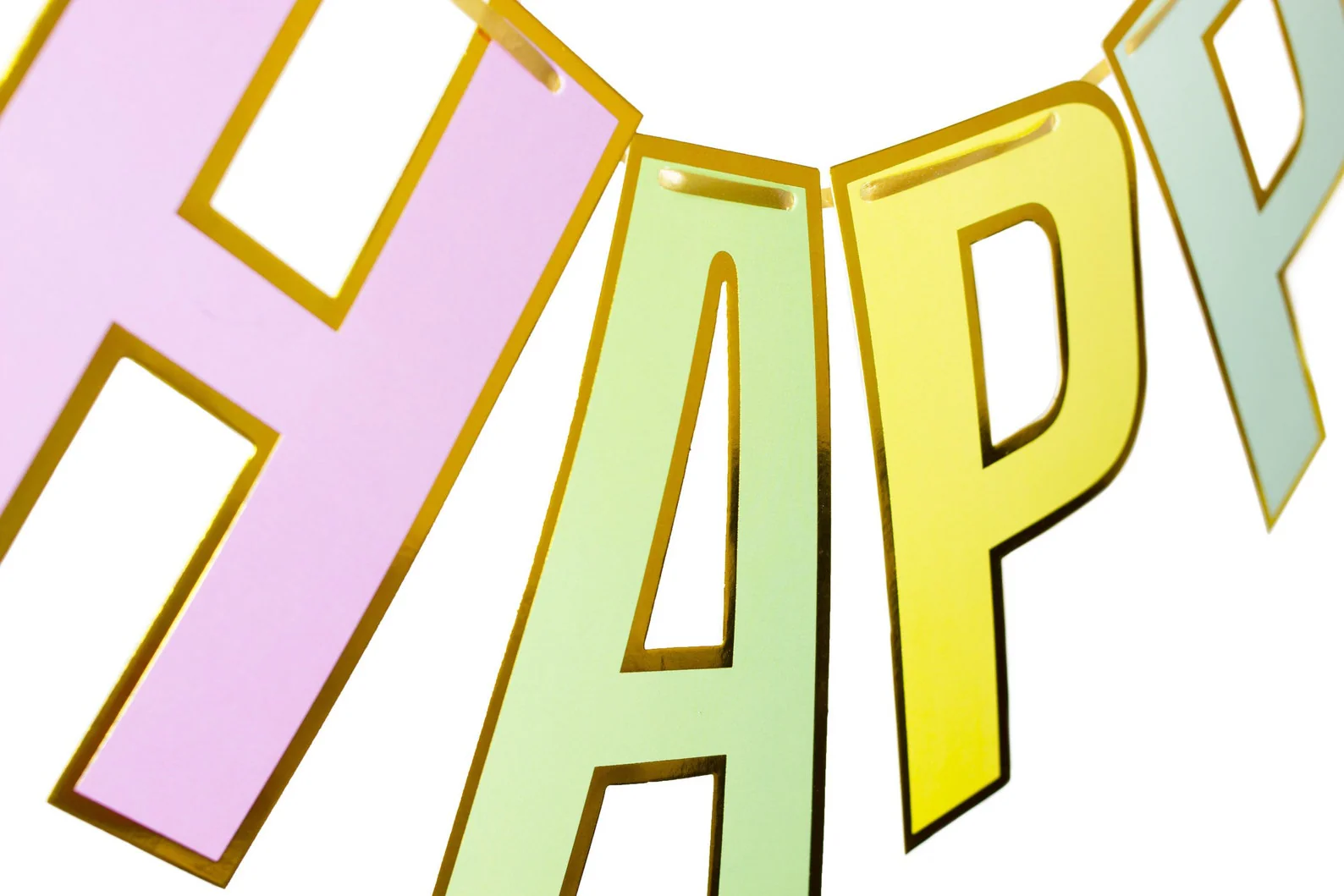 Happy Eid Foil Multicolour Bunting Letter Flags Decoration - Image 2