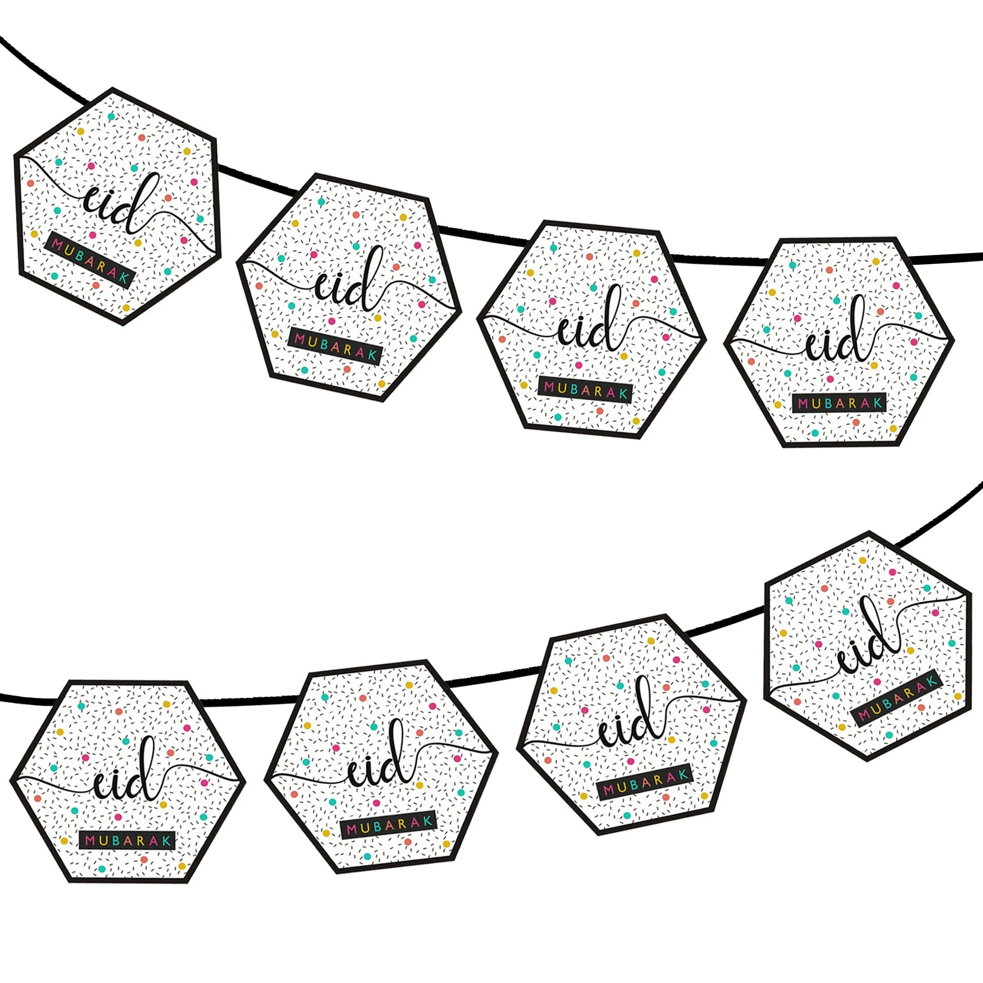 Hexagon Eid Mubarak Bunting - Eid Edit