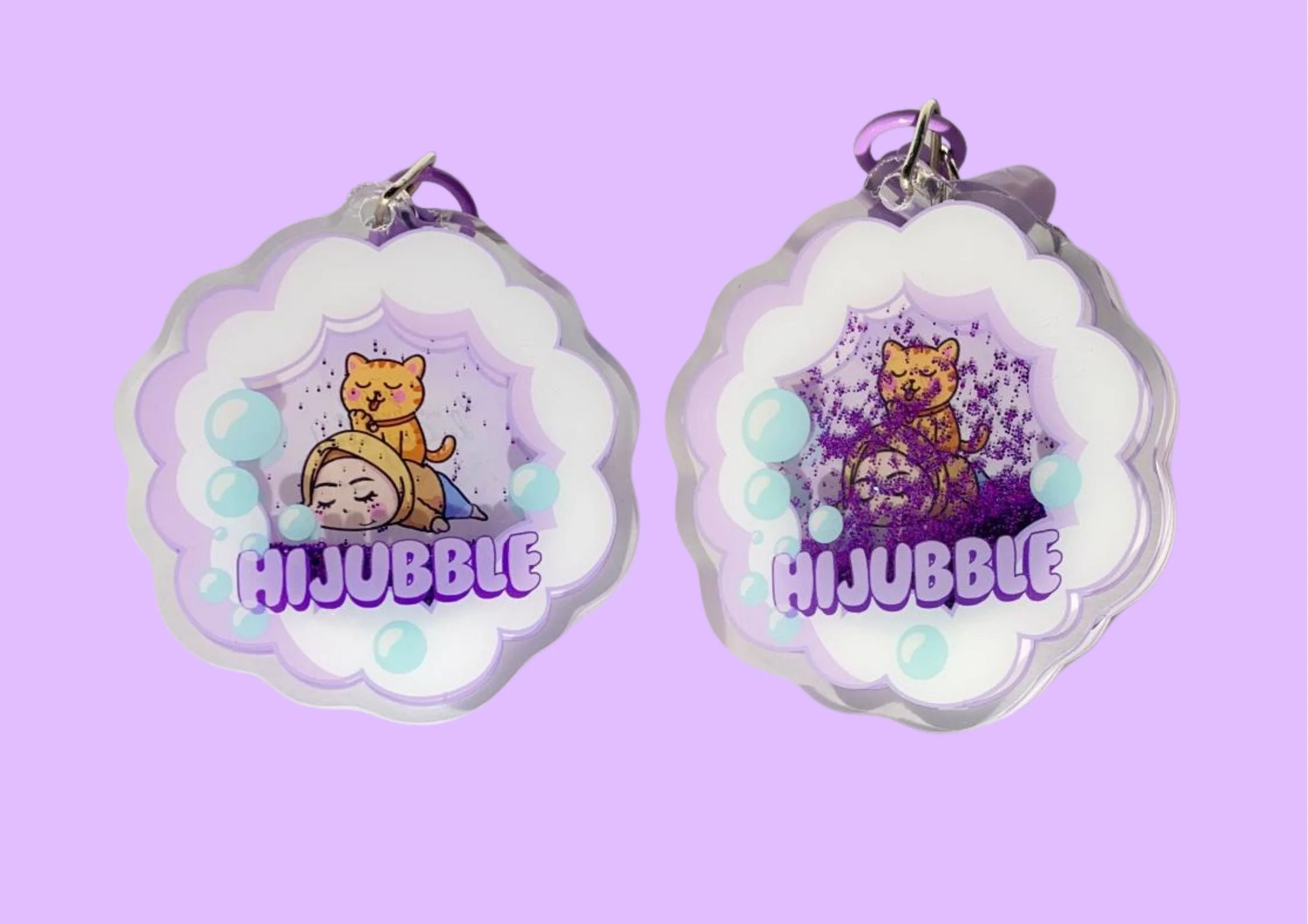 Hijubble Glitter Keychain Sparkly Cute Charm for Bags & Keys - Image 3