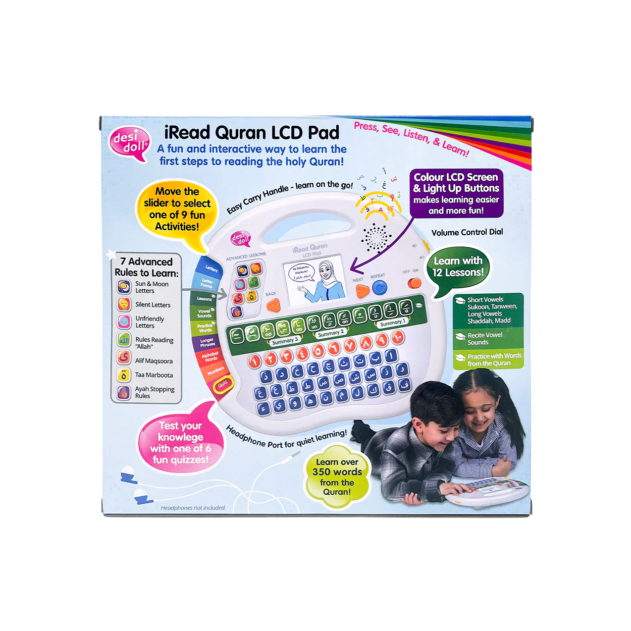 iRead Quran LCD Pad - Interactive Arabic Alphabet Learning (Desi Doll Company) - Image 9