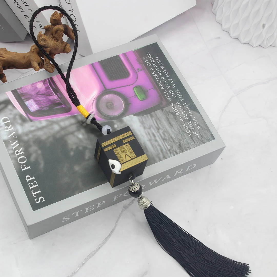 Islamic Kaaba Car Rearview Mirror Hanging Ornament with Black Tassel - Image 2