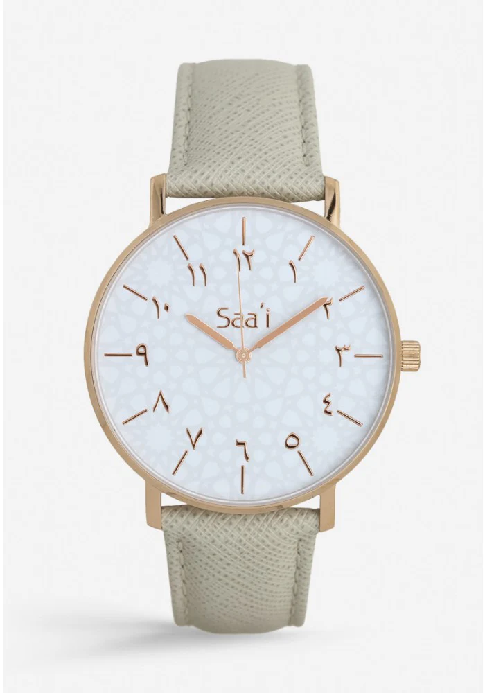 ITHNAAN - Blanc/Rose Gold - Cream Leather