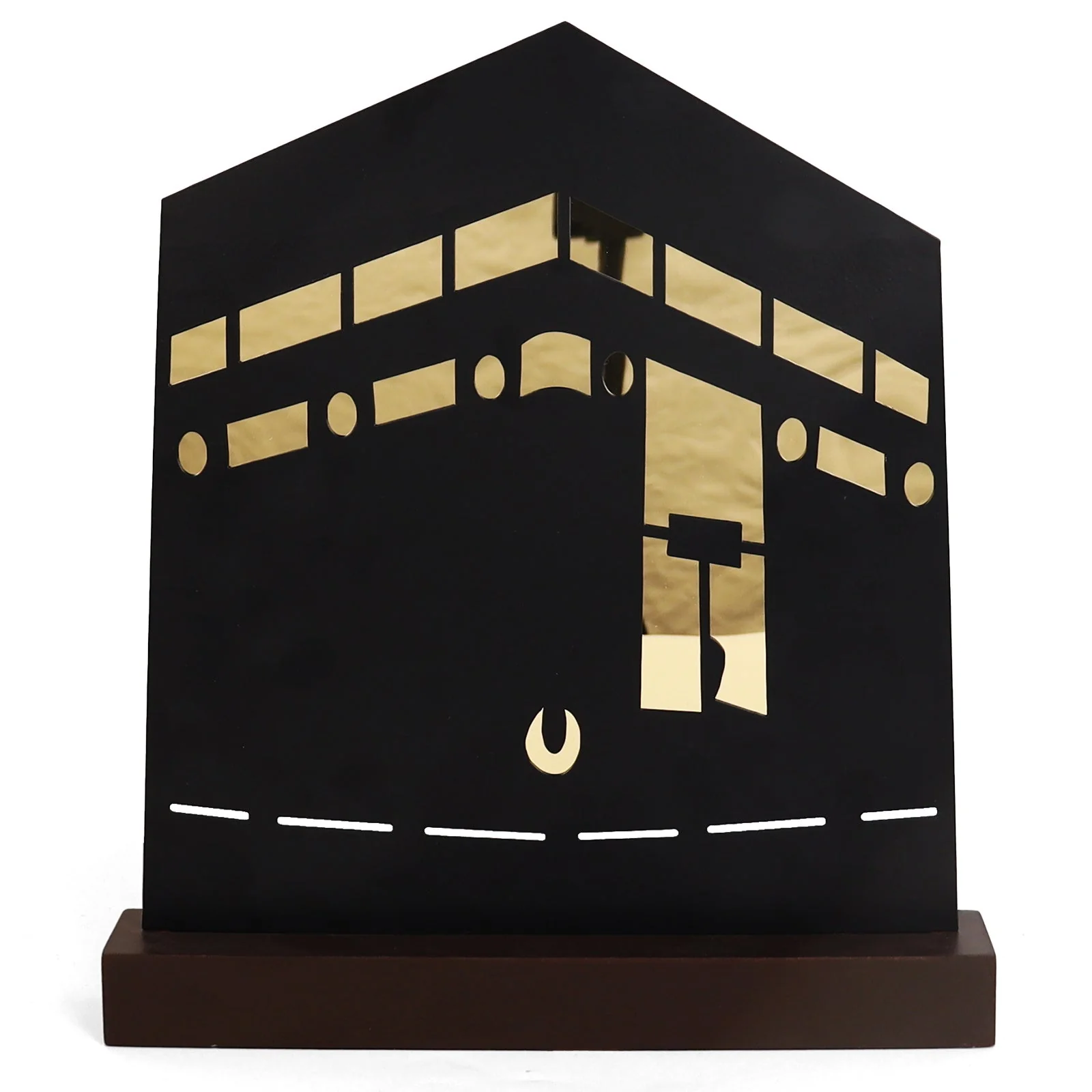 Kaaba-Inspired Table Decor – Metal & Wooden Islamic Display Piece - Image 4