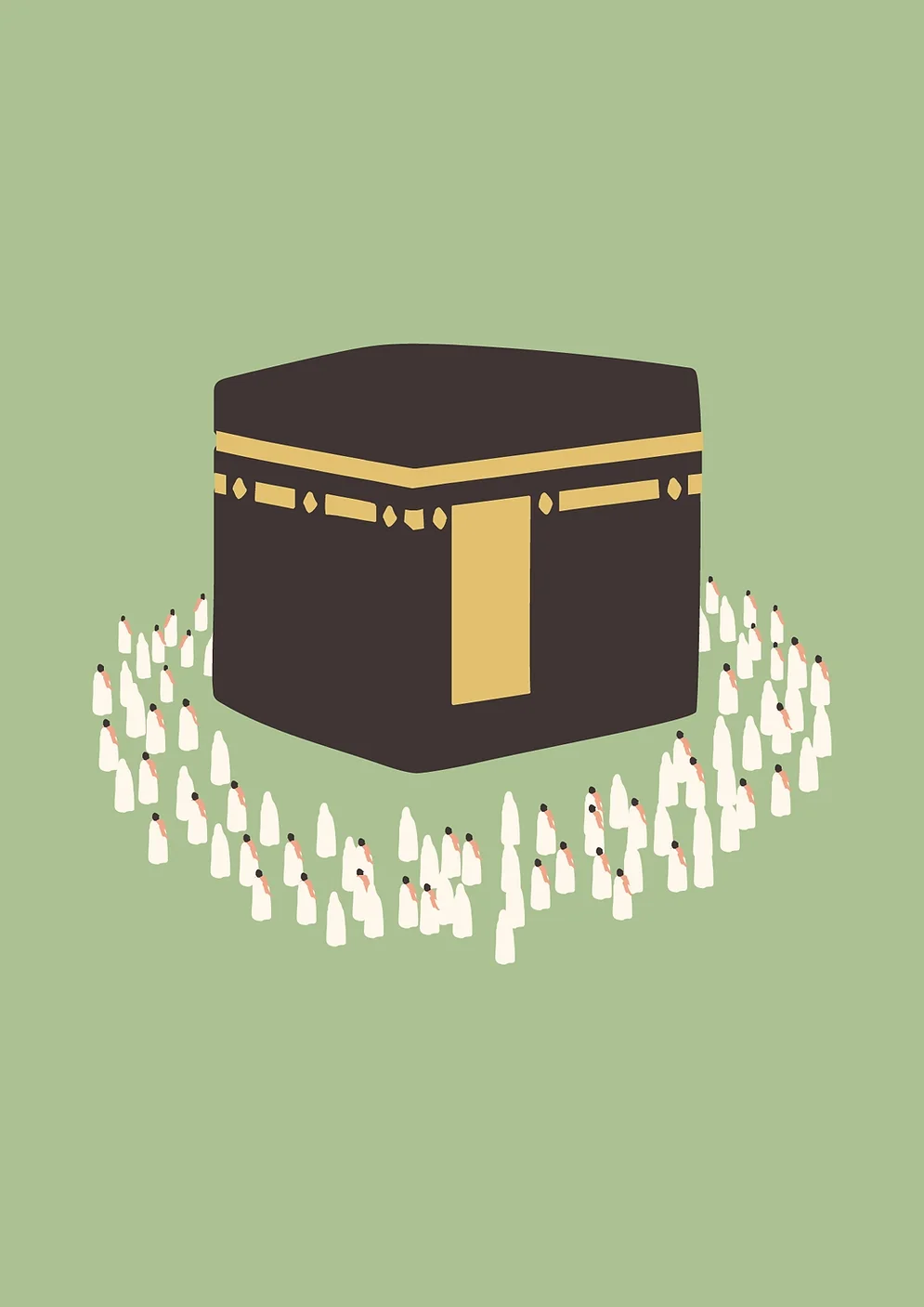 Kabah With Pilgrims Card
