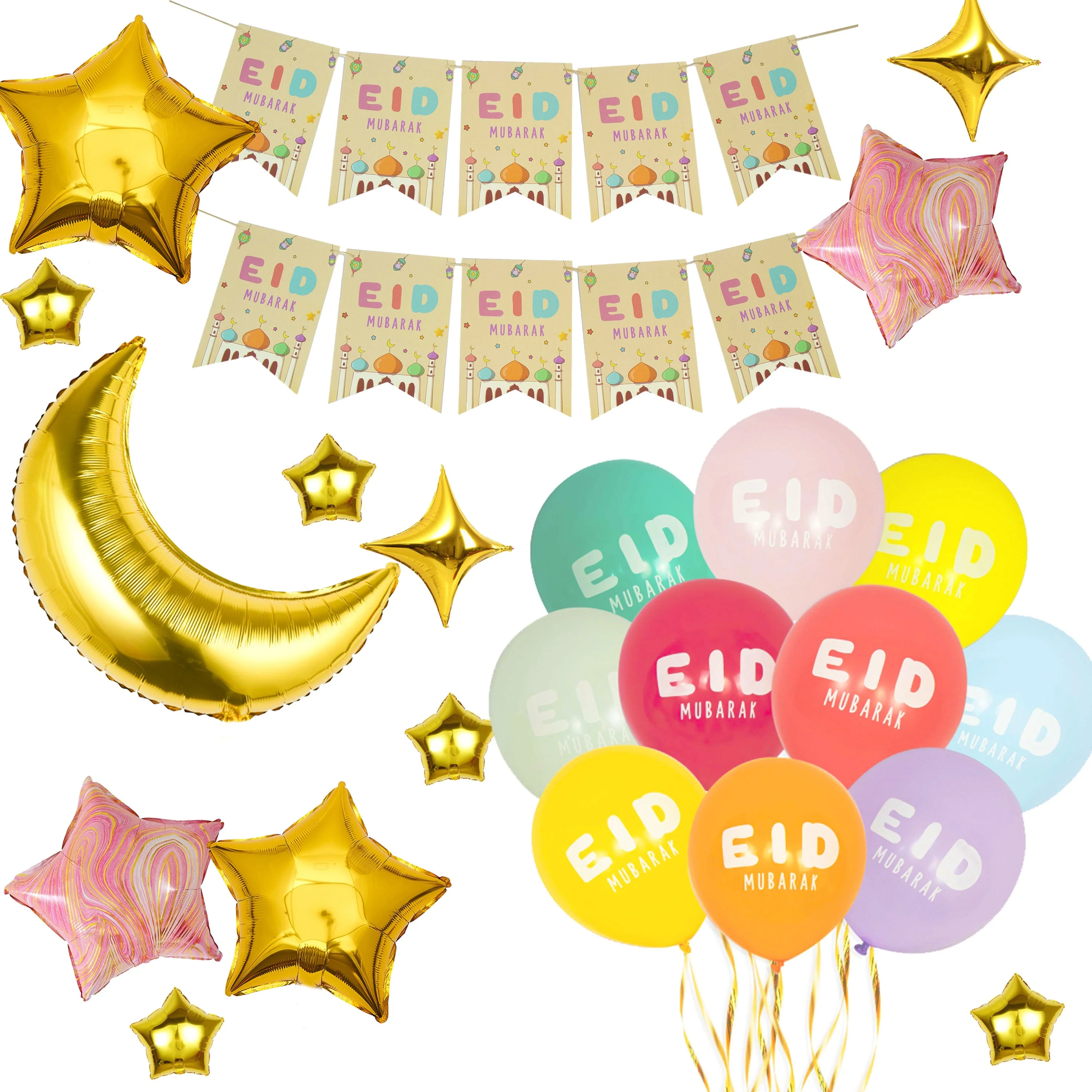 Kids Colorful Eid Mubarak Balloon Kit