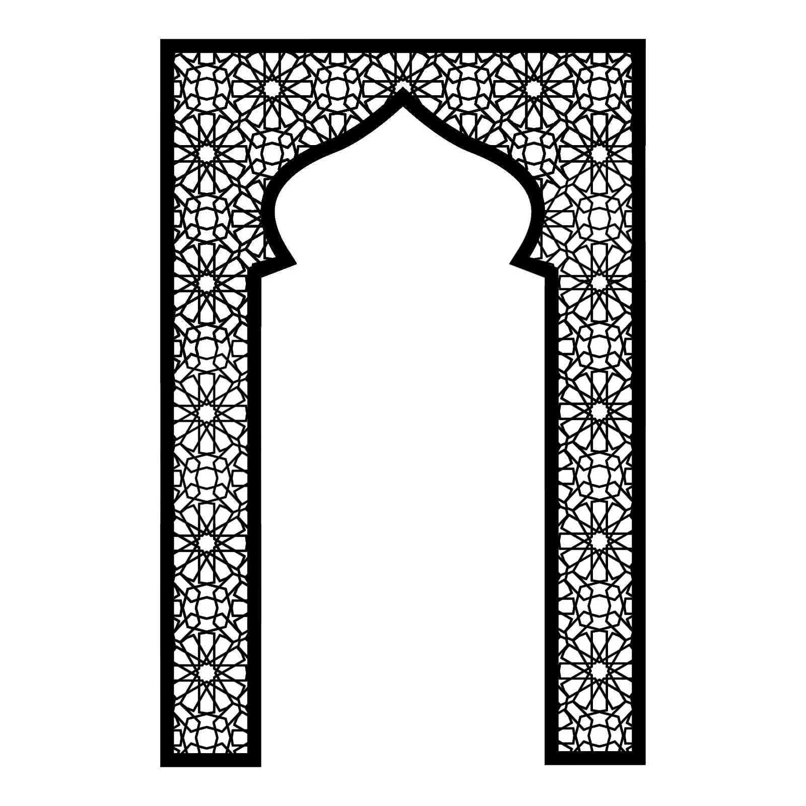 Large Islamic Arch Acrylic Wall Panel Masjid Shape Black - 120cm - Image 3
