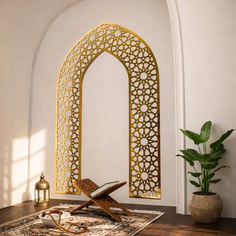 Large Islamic Mihrab Style Arch Acrylic Wall Panel  - 120cm - Image 3