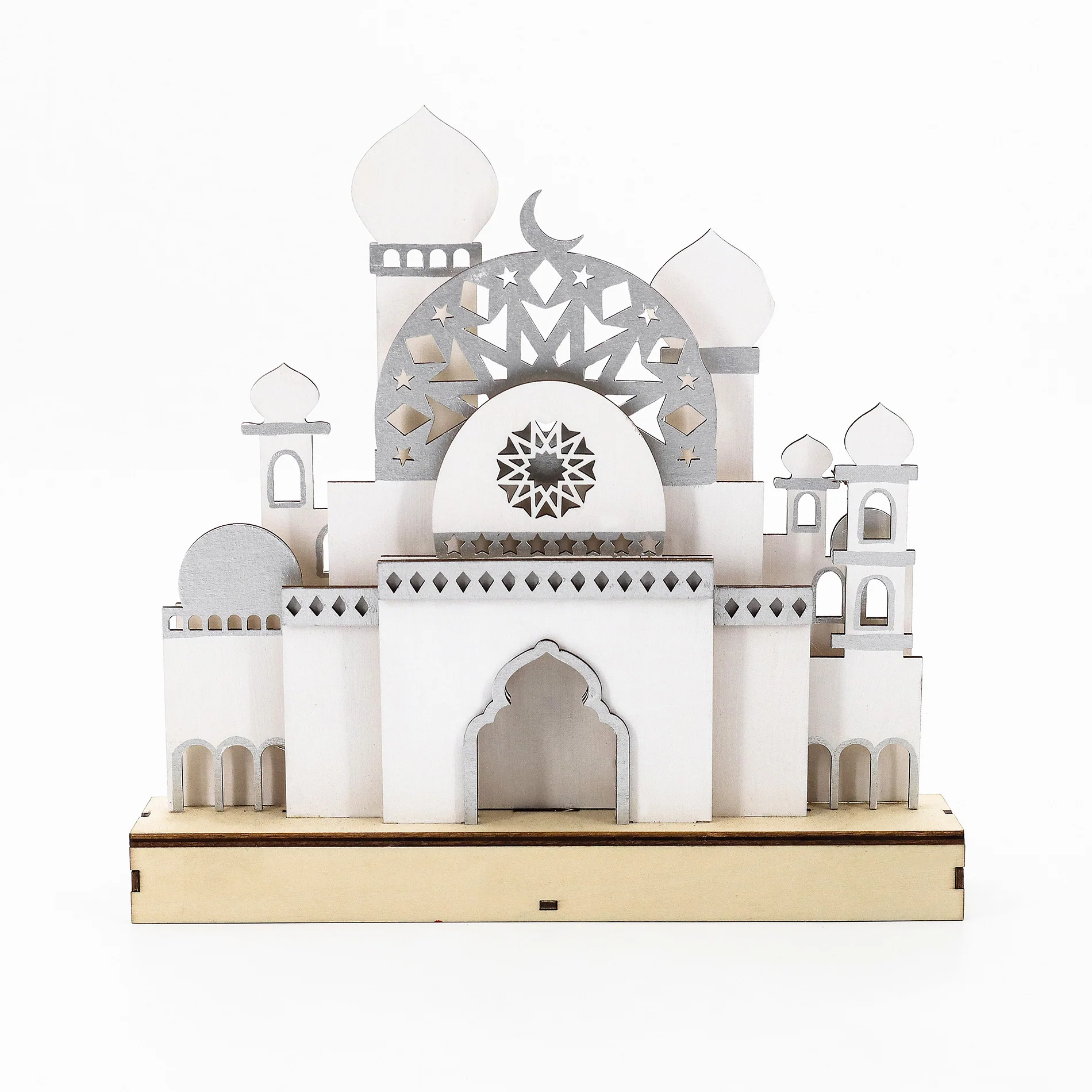 LED Wooden Mosque Decoration - White