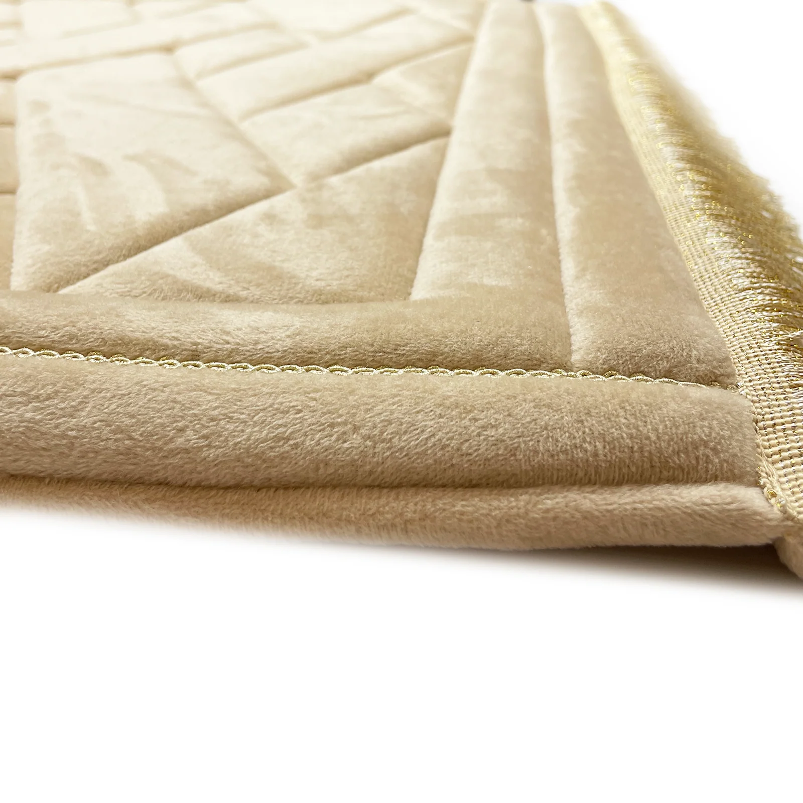 Luxury Padded Tulip Salah Prayer Mat - Beige - Image 3