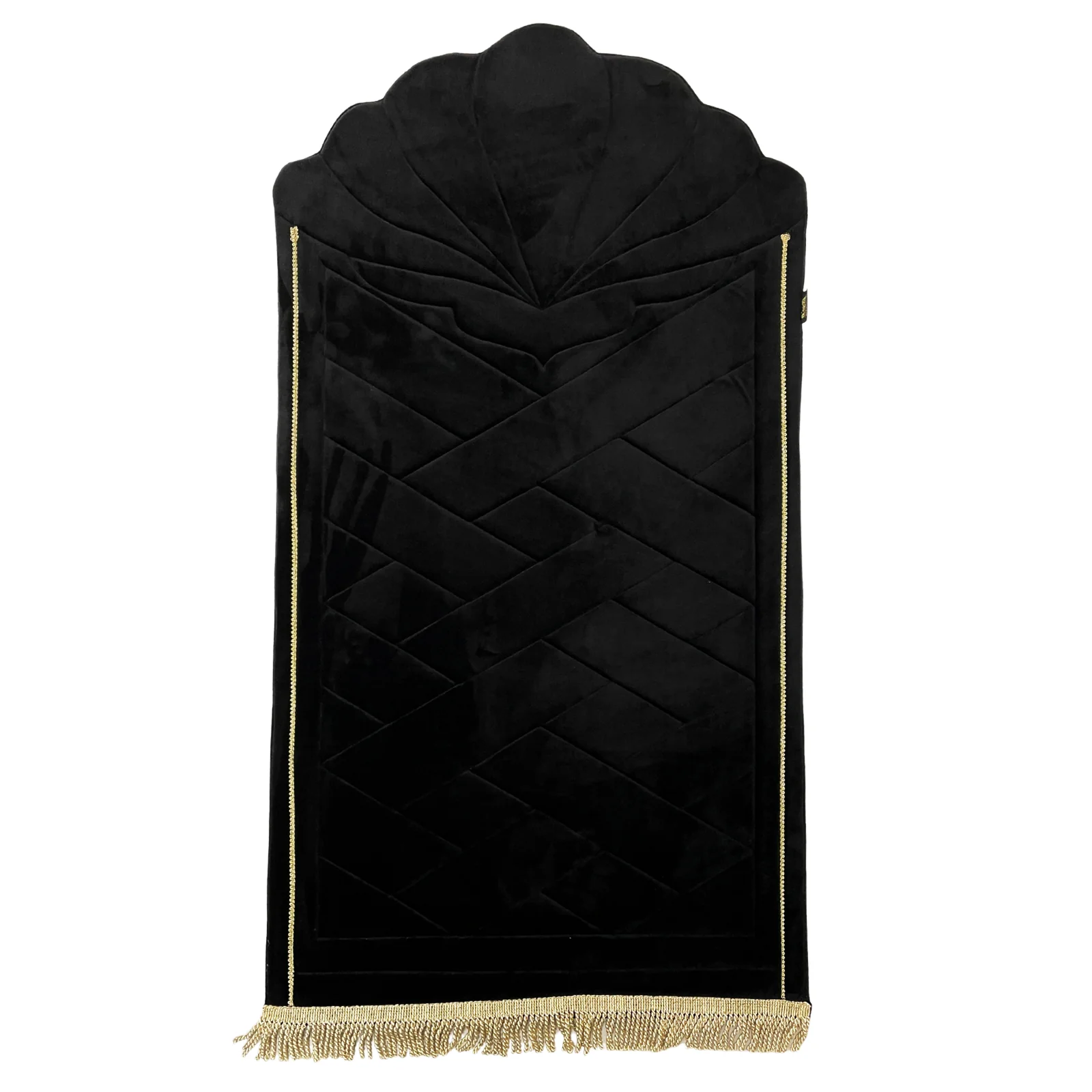 Luxury Padded Tulip Salah Prayer Mat - Black