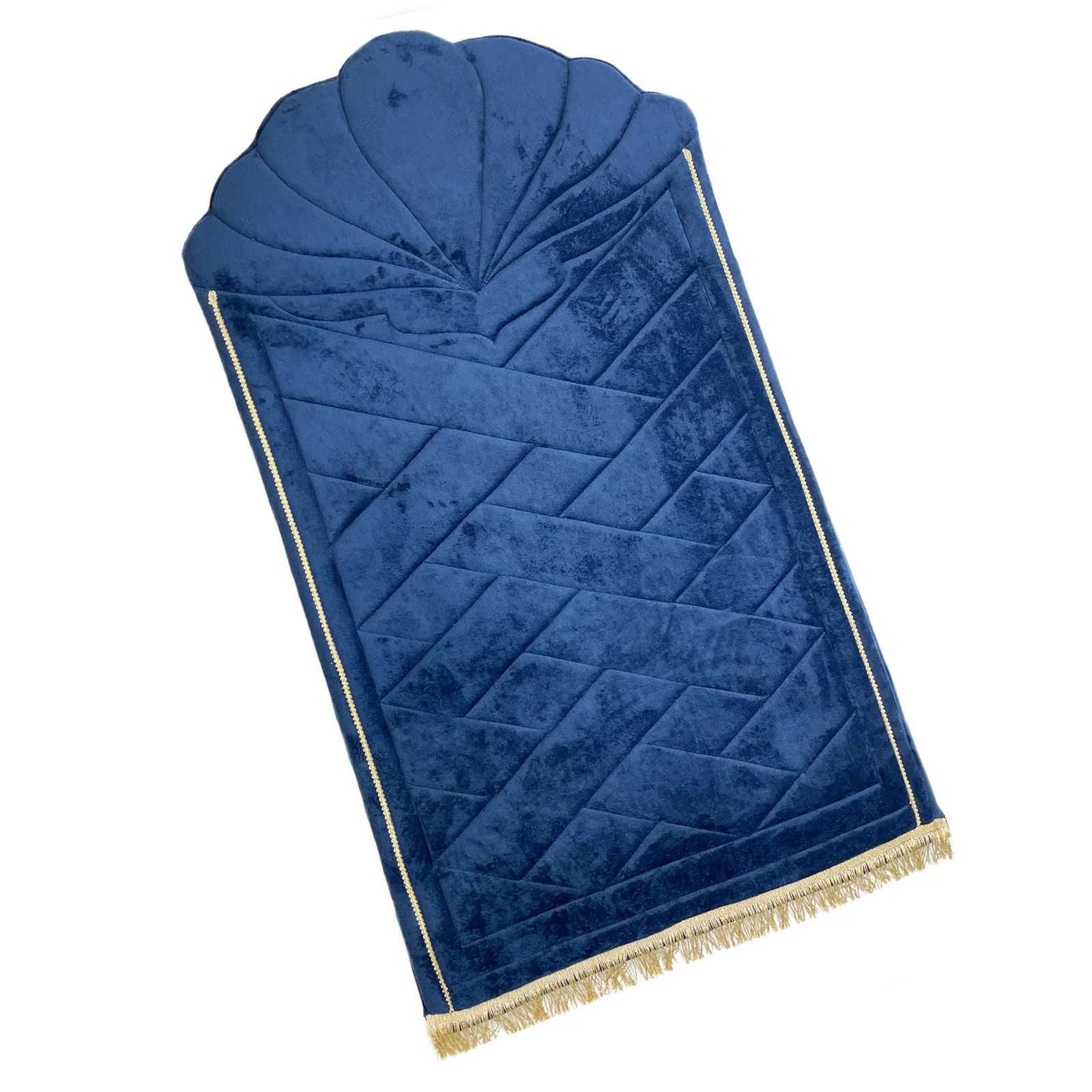 Luxury Padded Tulip Salah Prayer Mat - Blue - Image 2