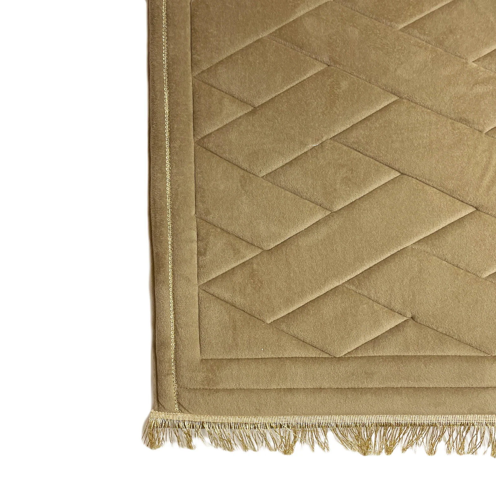 Luxury Padded Tulip Salah Prayer Mat - Brown - Image 2