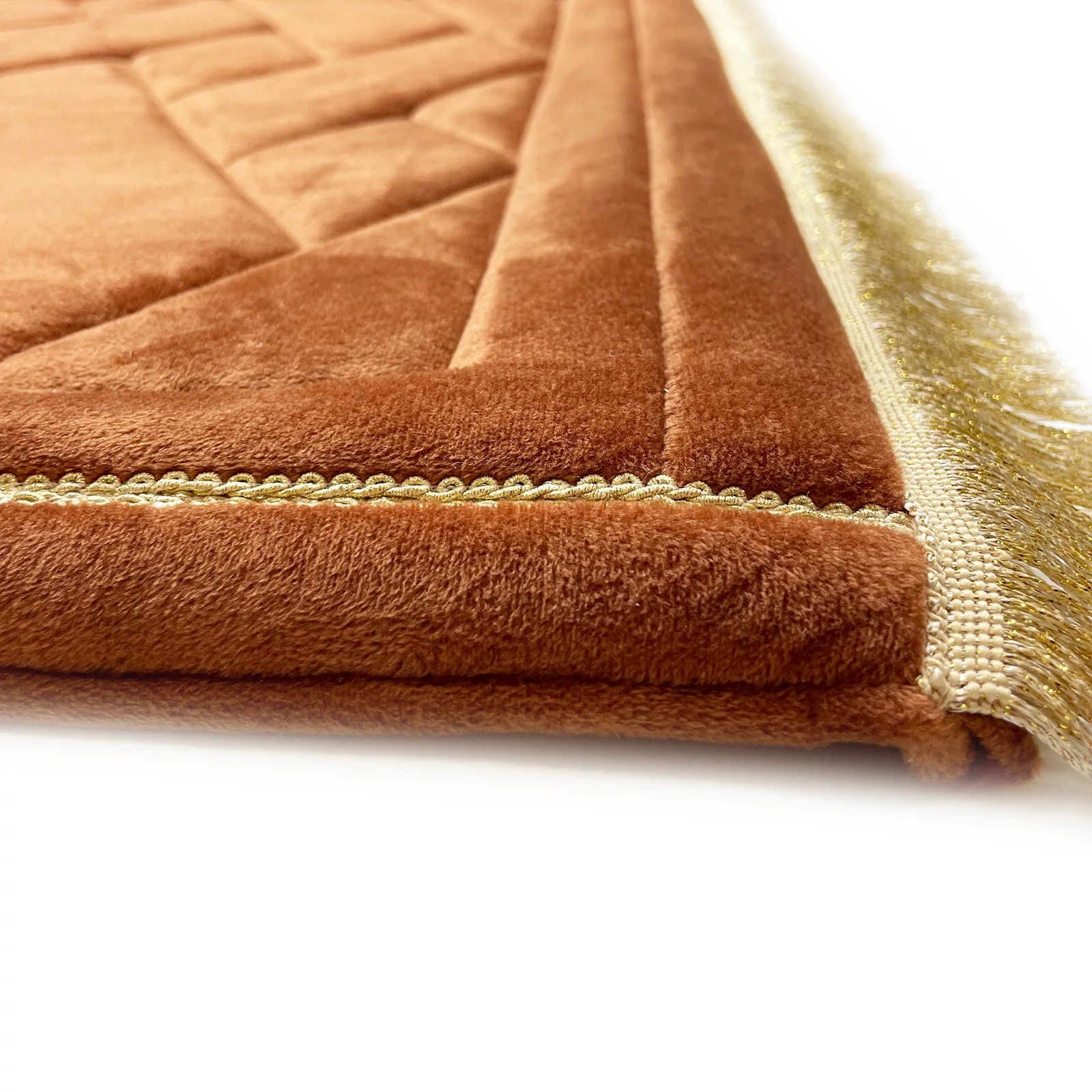 Luxury Padded Tulip Salah Prayer Mat - Chestnut - Image 3