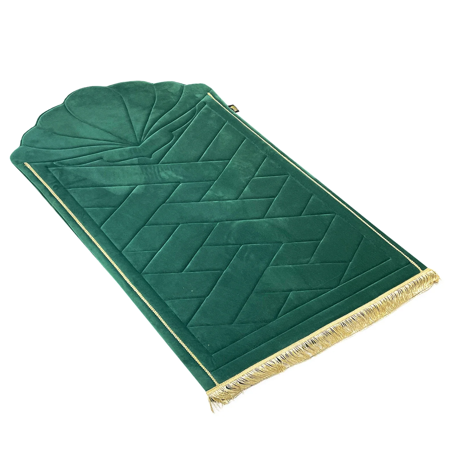 Luxury Padded Tulip Salah Prayer Mat - Green - Image 2