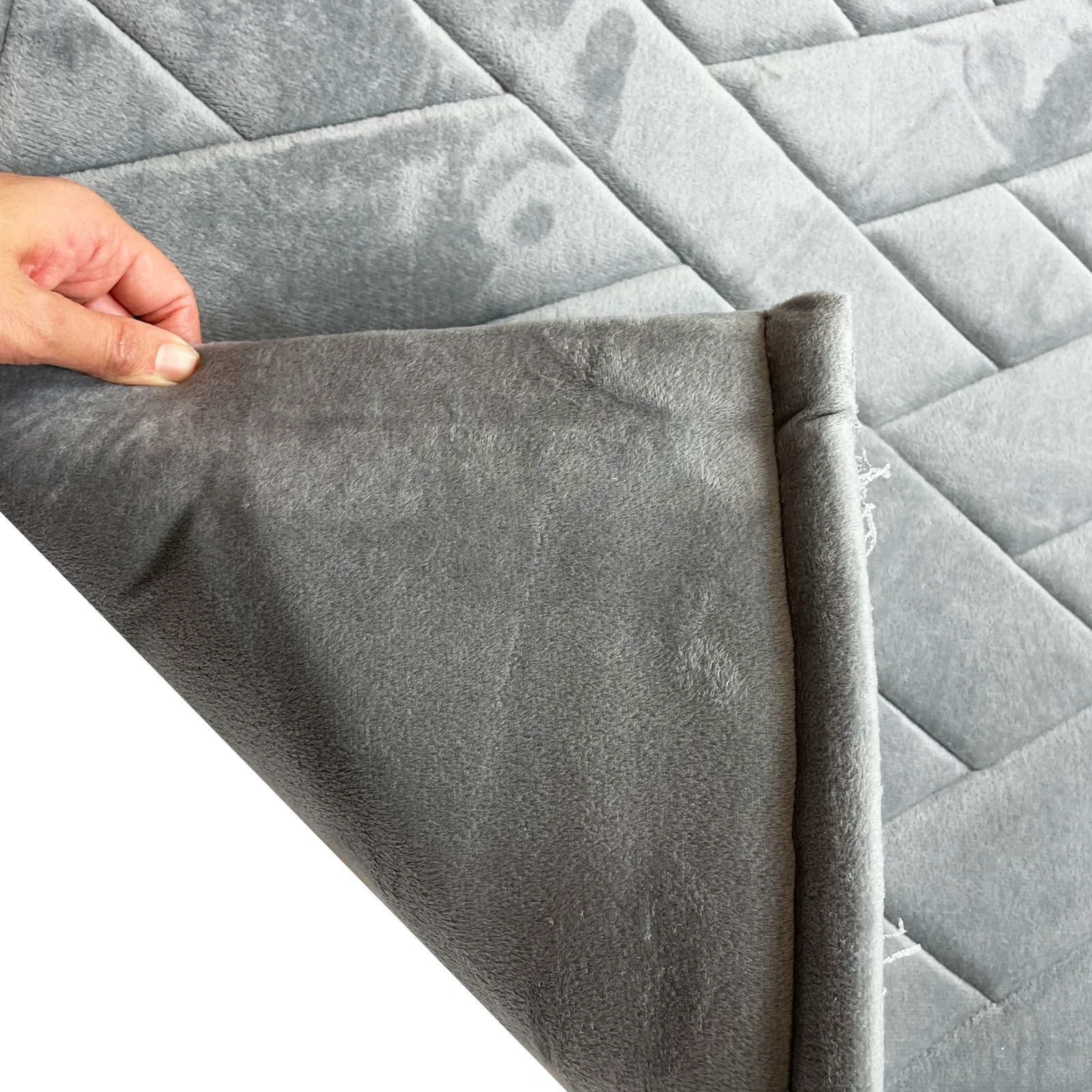 Luxury Padded Tulip Salah Prayer Mat - Grey - Image 3