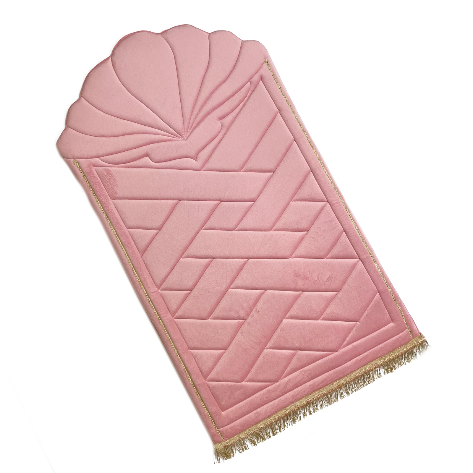 Luxury Padded Tulip Salah Prayer Mat - Pink - Image 2