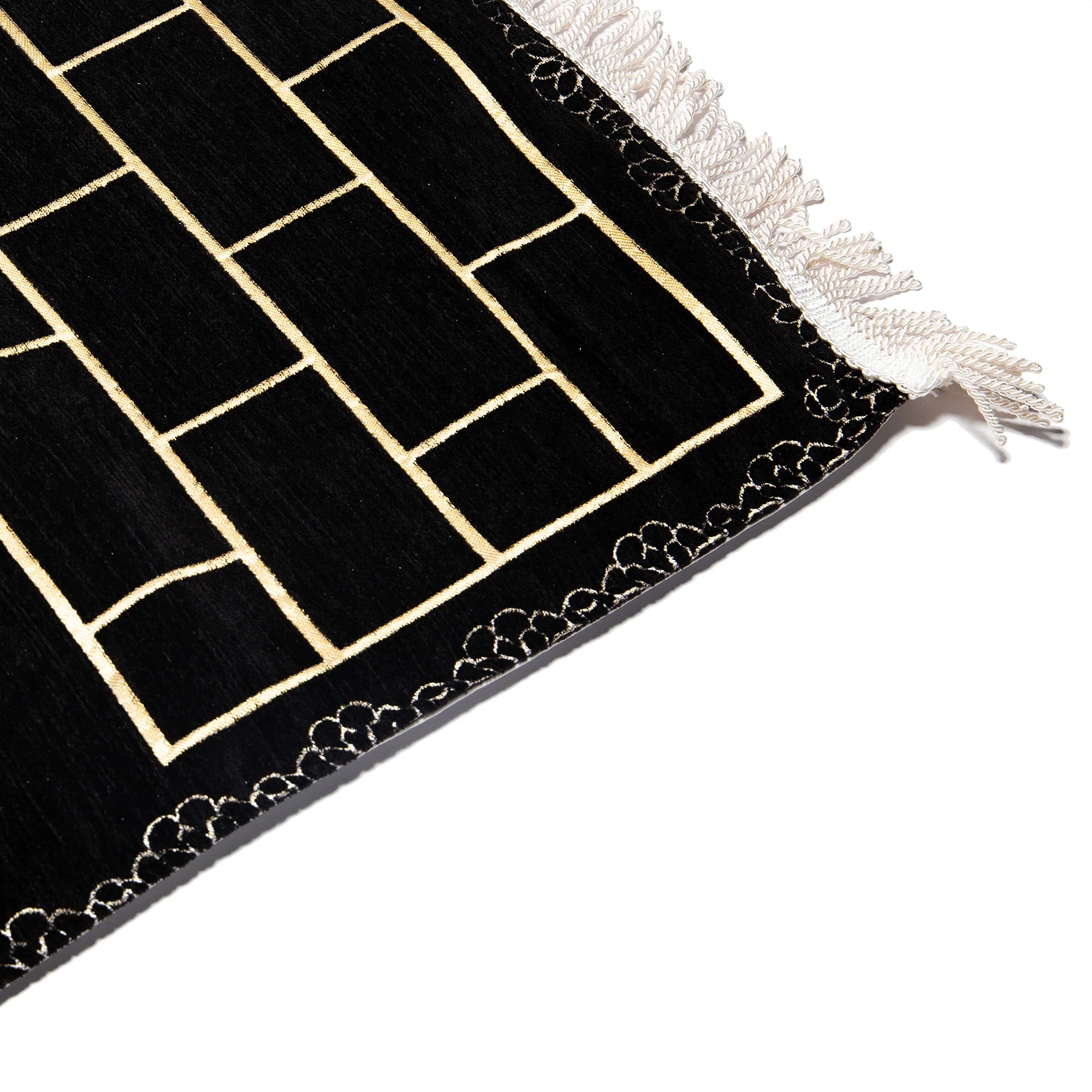Luxury Extra Padded Salah Prayer Mat With Zip - Kaaba - Black - Image 2