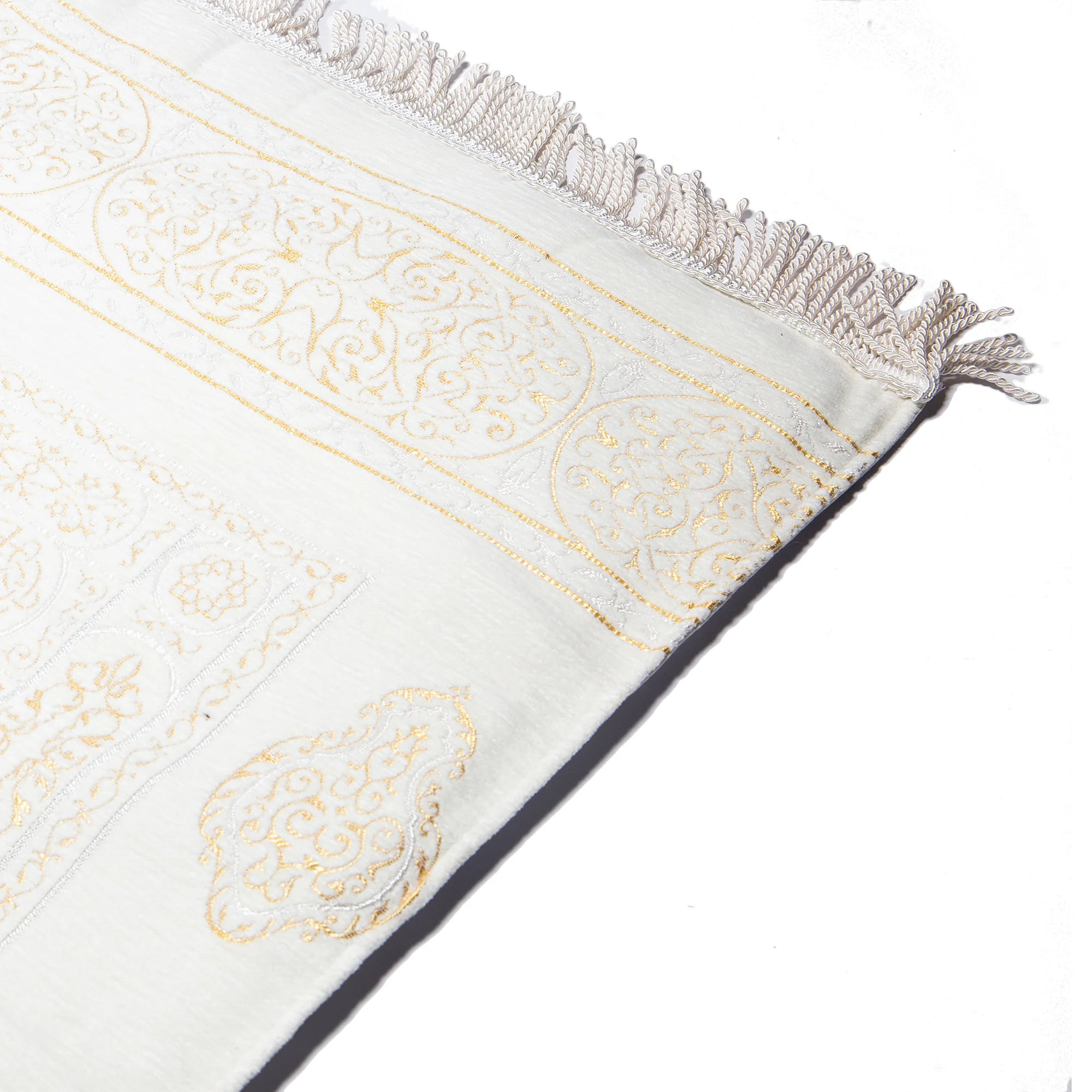 Luxury Extra Padded Salah Prayer Mat with Zip - Kaaba Door - Beige - Image 2