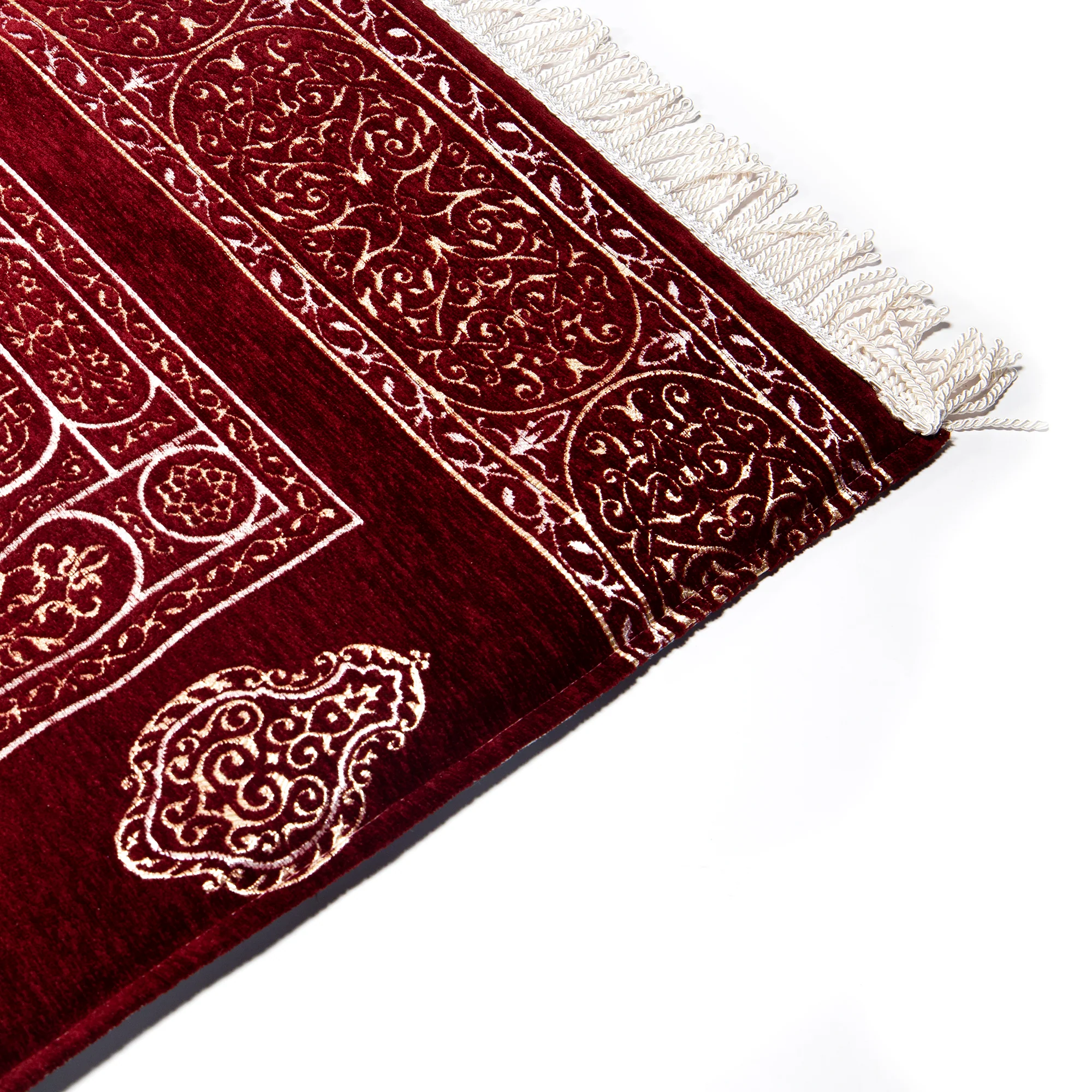 Luxury Extra Padded Salah Prayer Mat with Zip - Kaaba Door -  Red / Maroon - Image 2