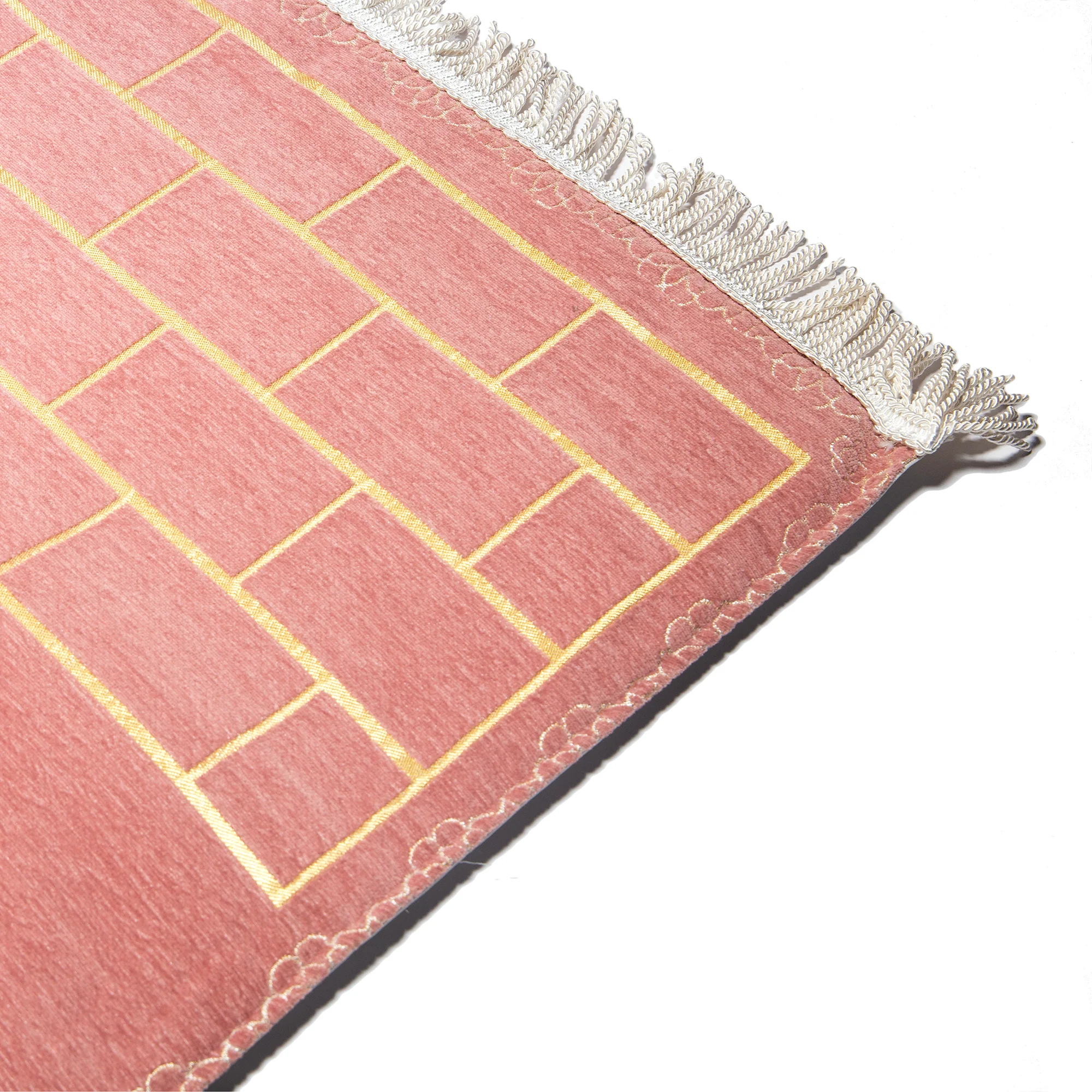 Luxury Extra Padded Salah Prayer Mat With Zip - Kaaba - Pink - Image 2