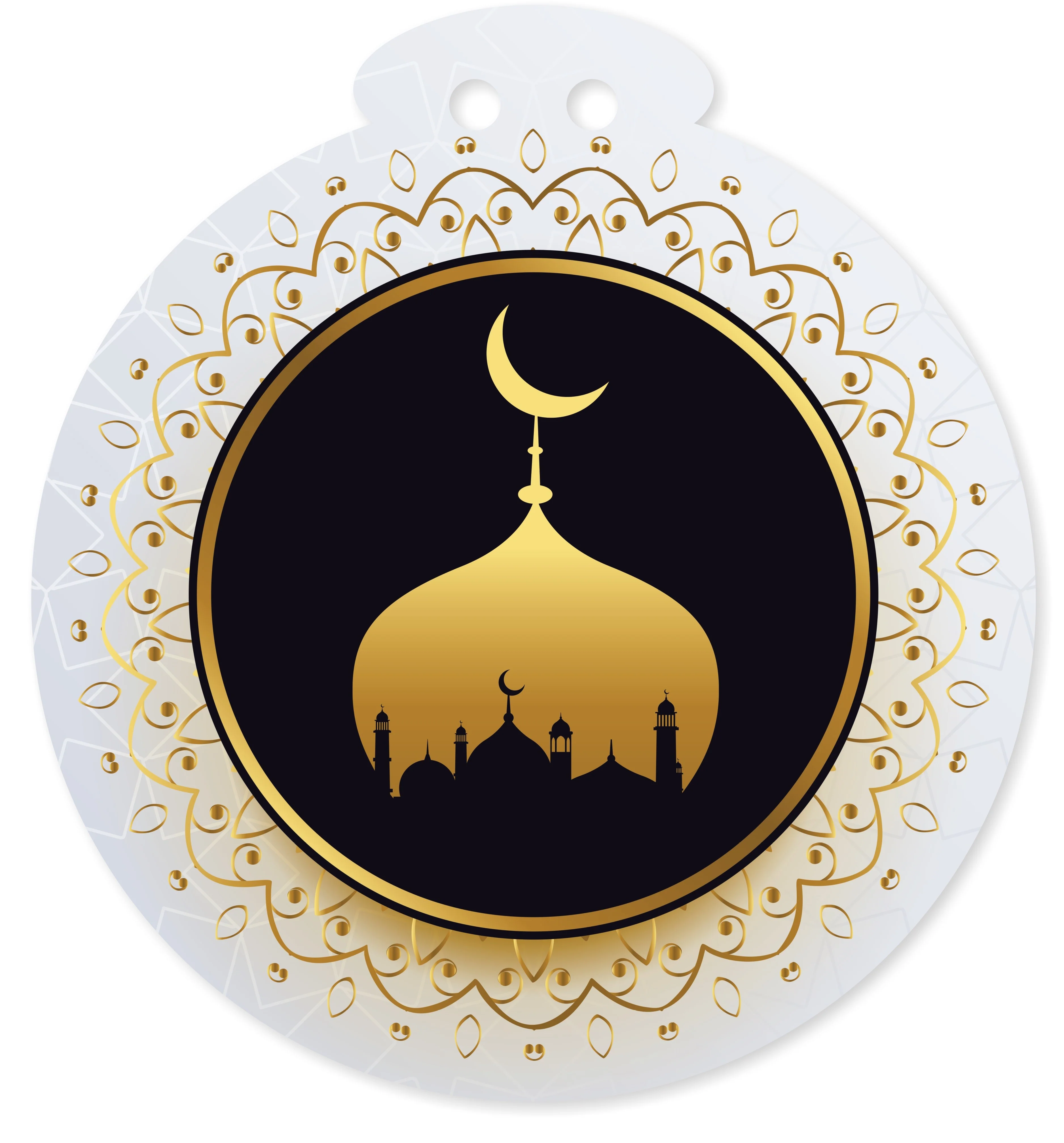 Masjid Silhouette Small (20 pcs) Hanging Circles (AG21)