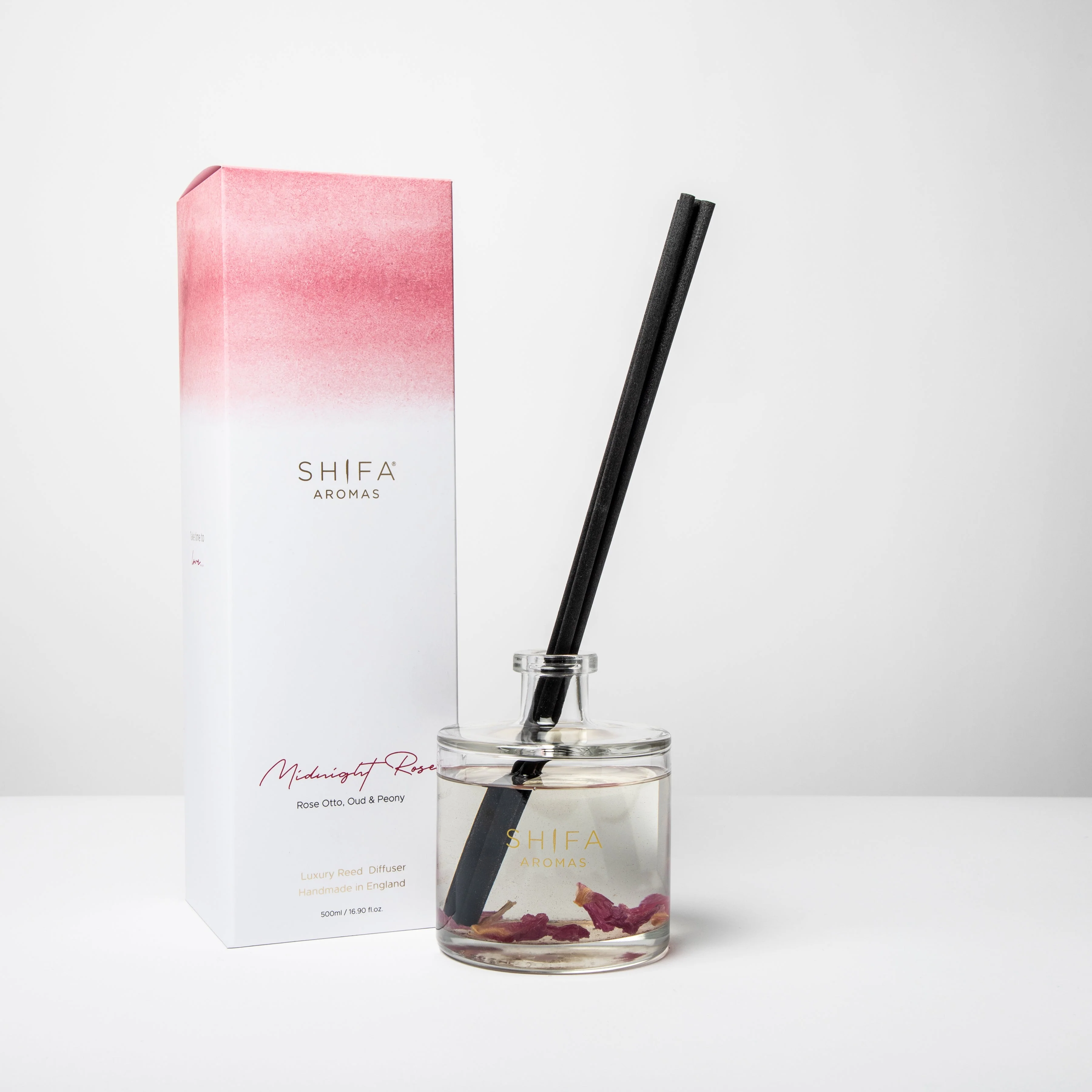 Midnight Rose Extra Large Reed Diffuser | Rose, Oud & Peony | Lasts up to 7 months | Shifa Aromas