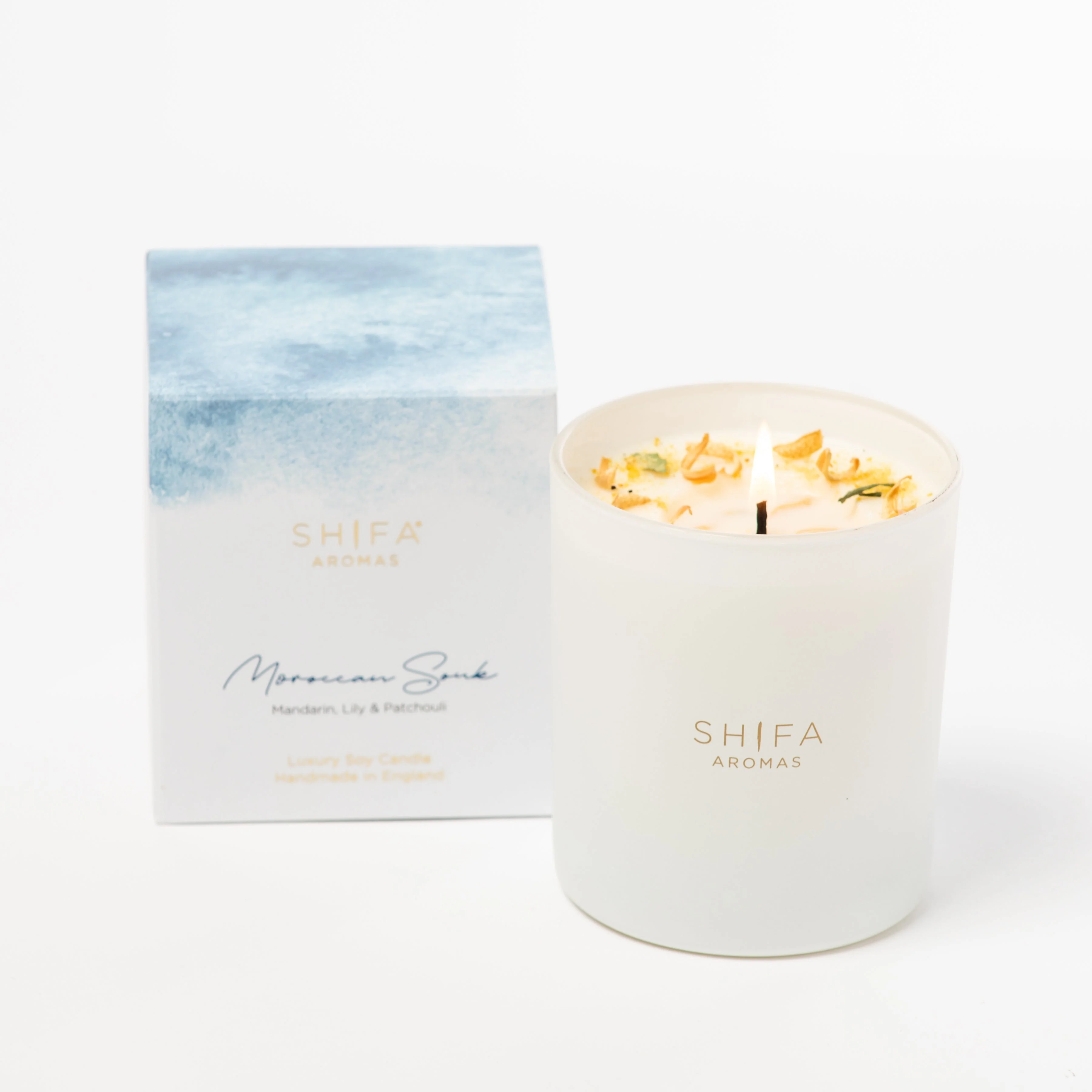 Moroccan Souk Glass Candle | Mandarin, Lily & Patchouli | Shifa Aromas