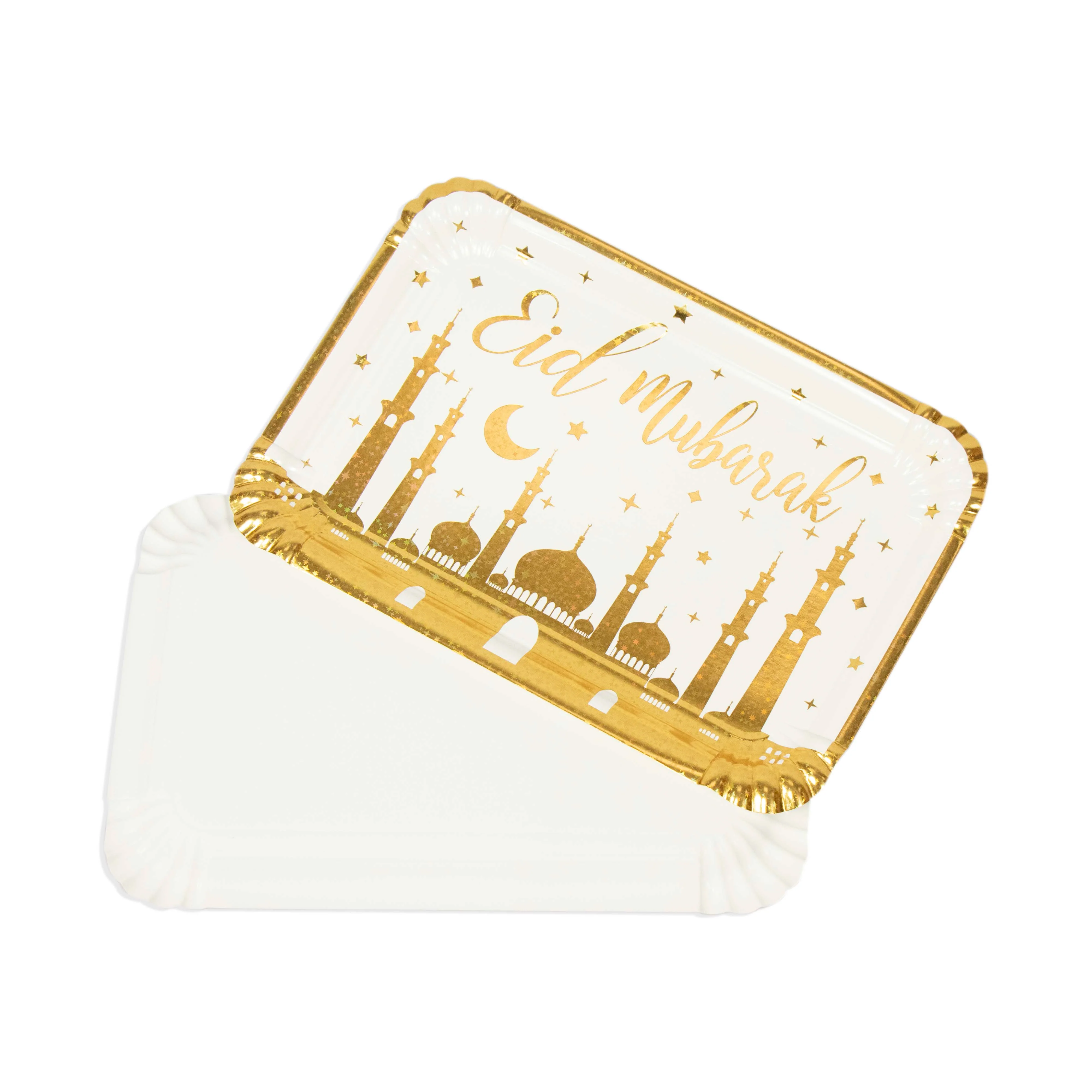 Mosque and Star Foil Eid Gold Stamping Foil Paper Fruit Plate - Image 2