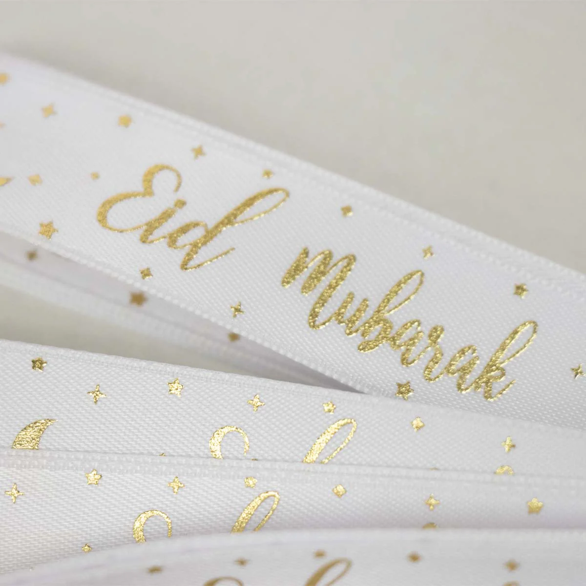 Mosque and Star Foil Eid Gold Star Stamping Foil Gift Ribbon - Image 3