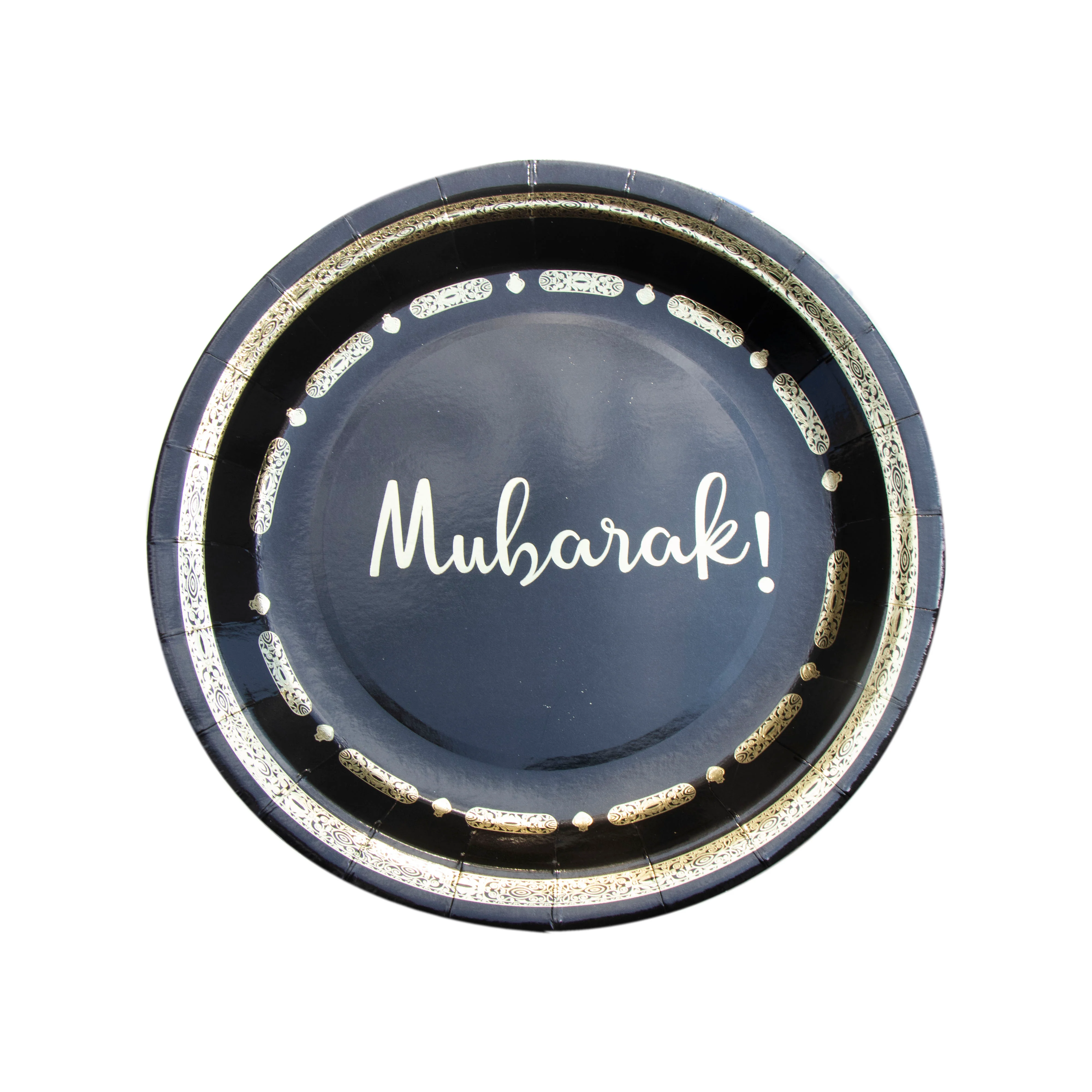 Mubarak Paper Plate - Black & Gold - Image 3