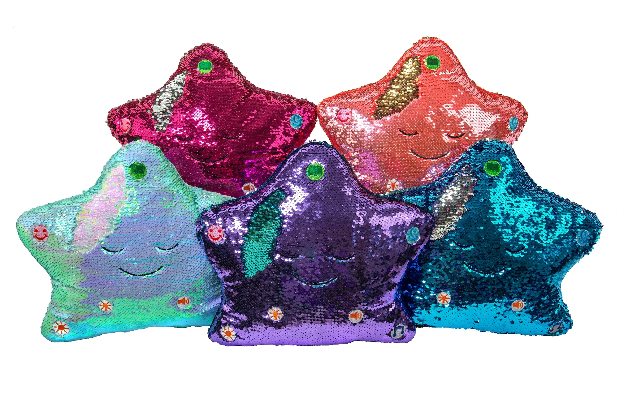 My Dua Pillow - Flippable Sequin Pillows with Light and Sound (Blue / Silver) - Image 2