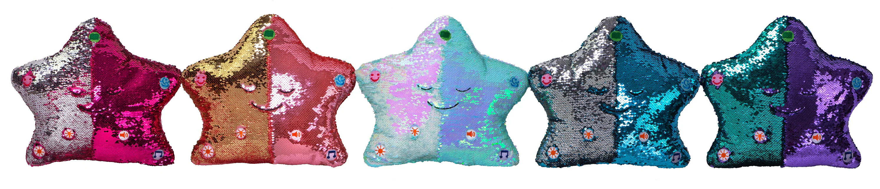 My Dua Pillow - Flippable Sequin Pillows with Light and Sound (Blue / Silver) - Image 3