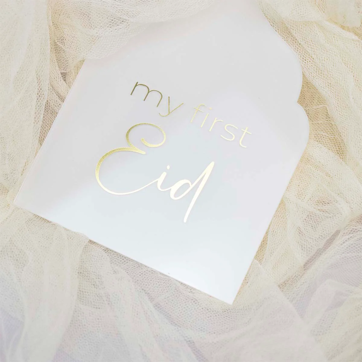 My First Eid Ornament Acrylic with Gold Foil White - Image 5