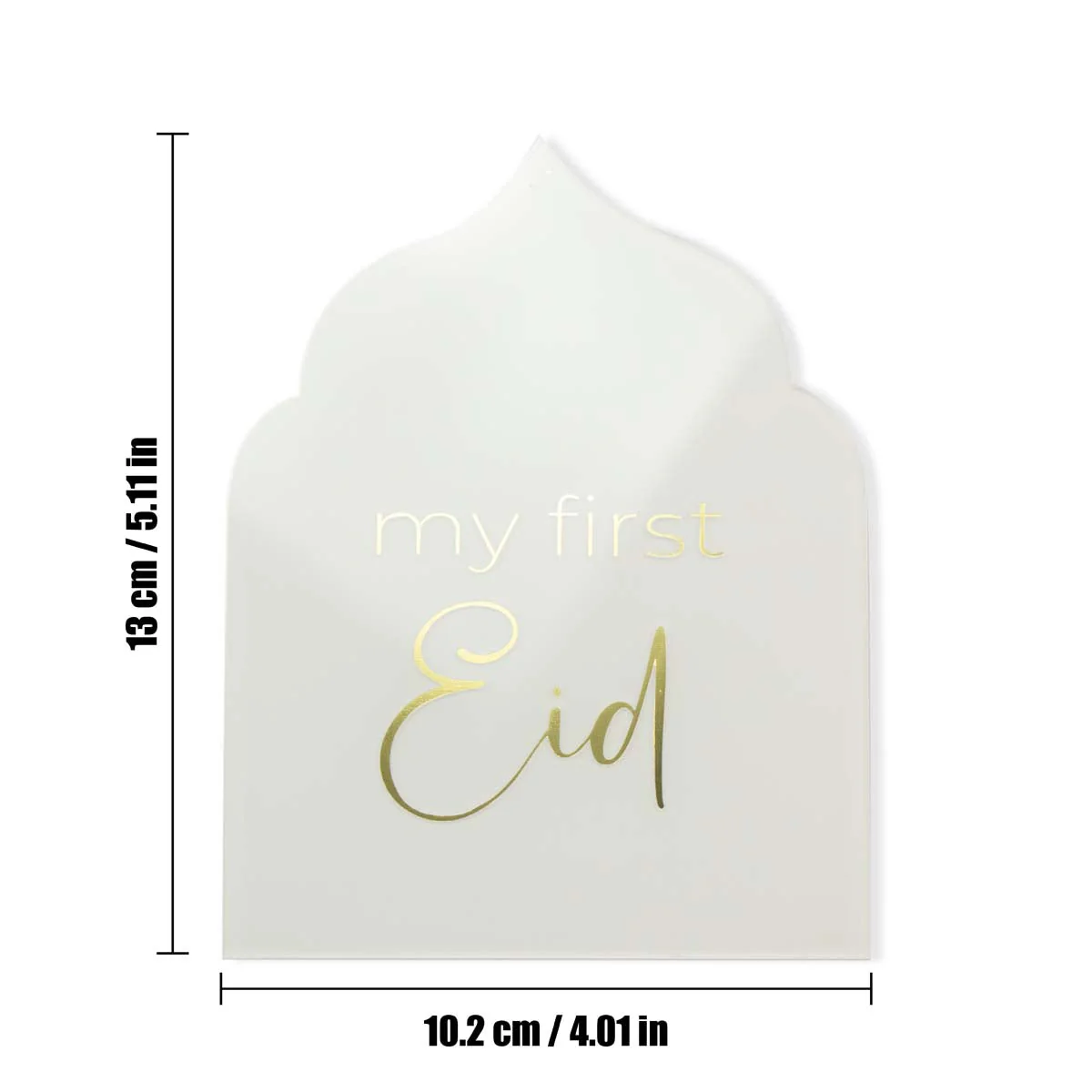 My First Eid Ornament Acrylic with Gold Foil White - Image 6