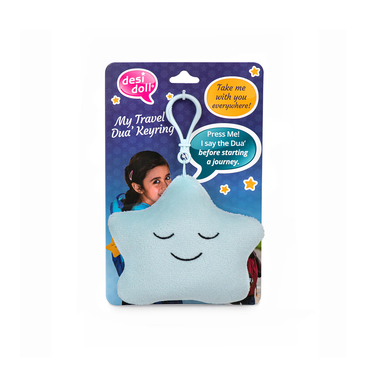 My Travel Dua Keyring - Blue - by Desi Doll Company