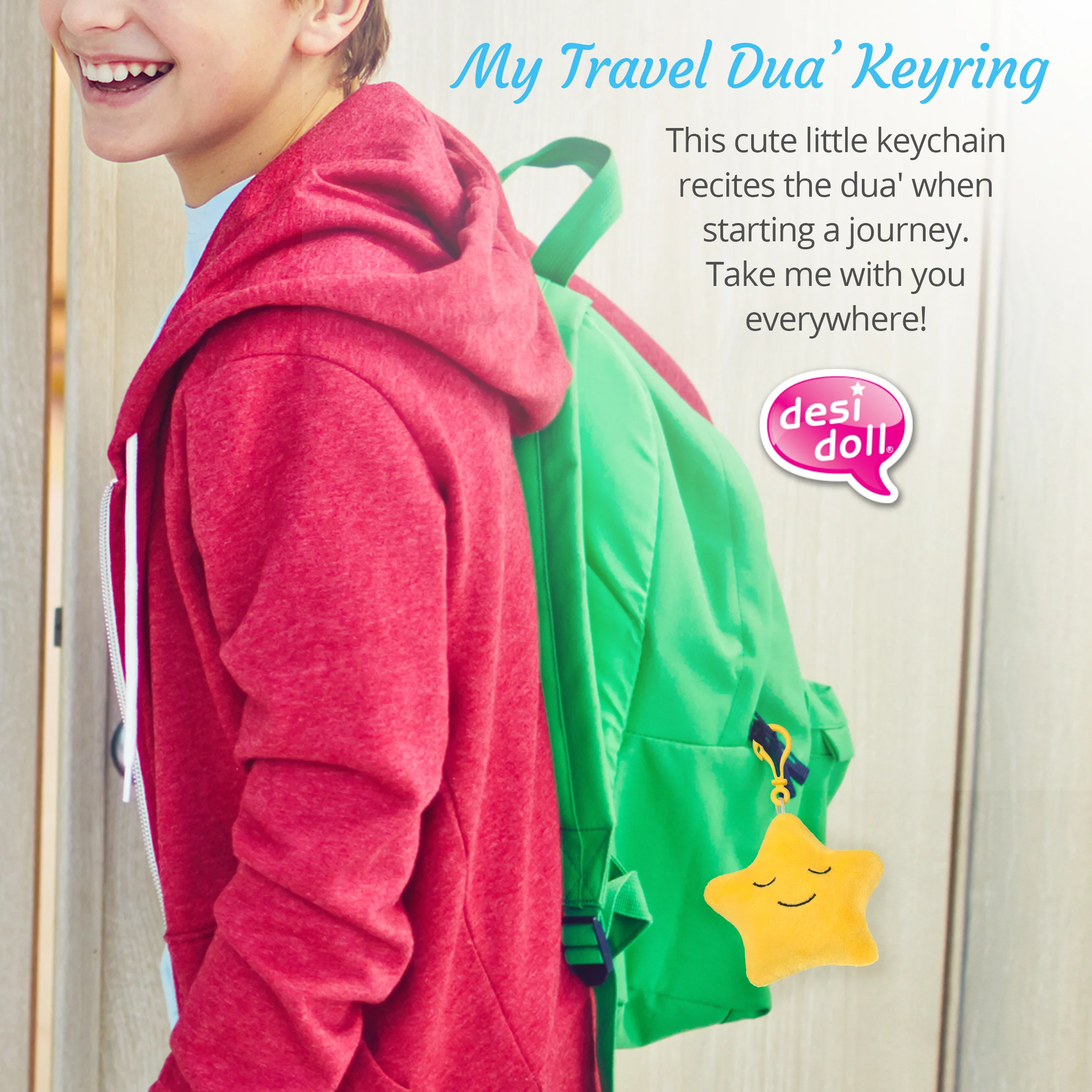 My Travel Dua Keyring - Yellow - by Desi Doll Company - Image 6