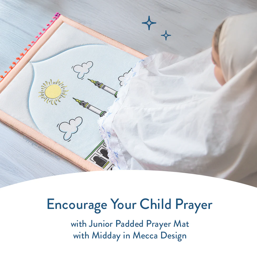 Padded Toddler Prayer Mat with Midday in Mecca Design - Urban Rugs® - Image 2