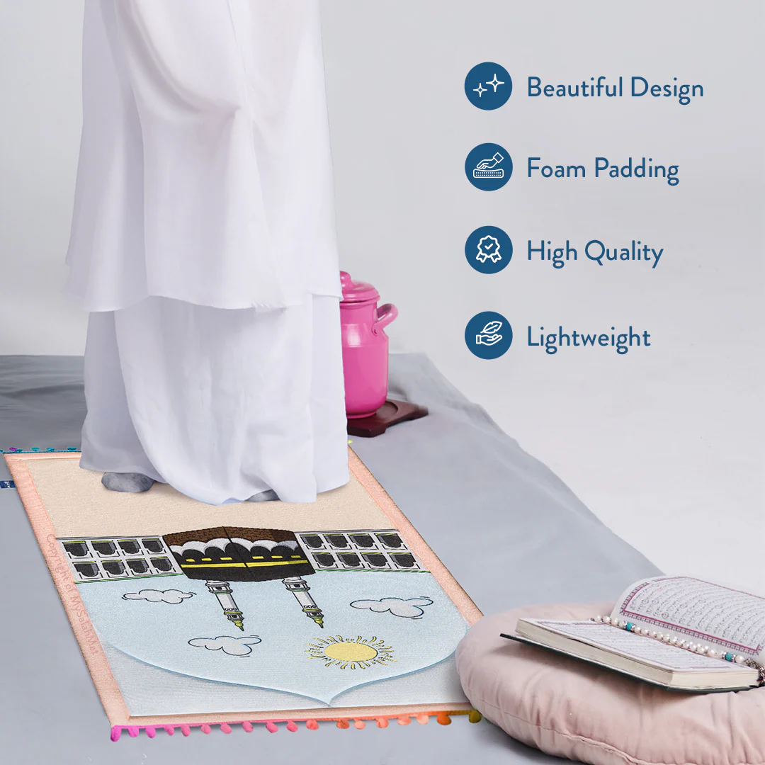 Padded Toddler Prayer Mat with Midday in Mecca Design - Urban Rugs® - Image 5