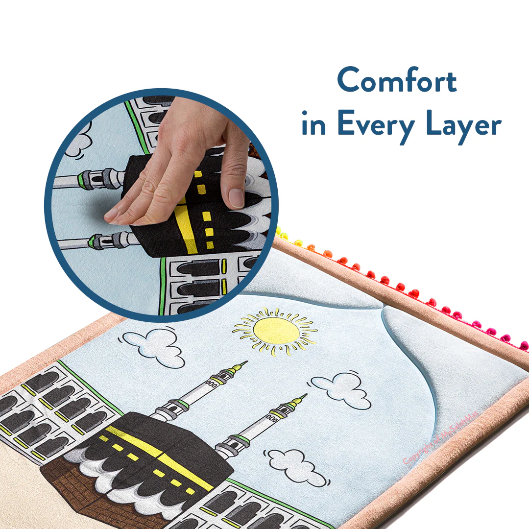 Padded Toddler Prayer Mat with Midday in Mecca Design - Urban Rugs® - Image 7