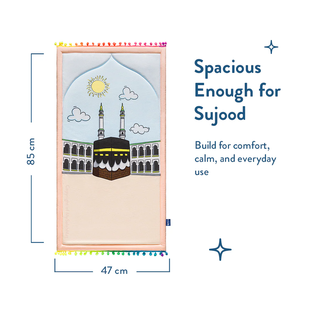 Padded Toddler Prayer Mat with Midday in Mecca Design - Urban Rugs® - Image 9
